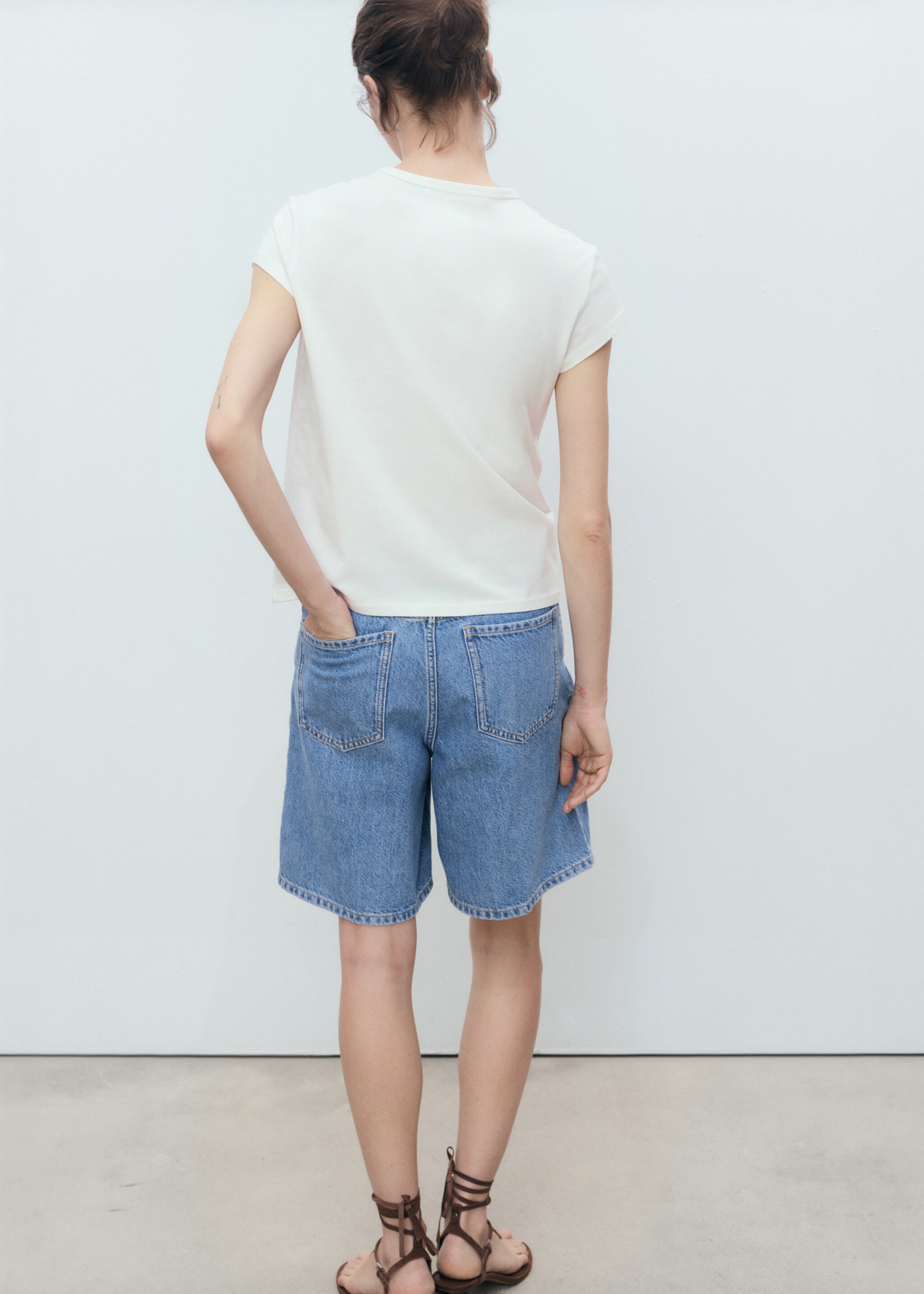 Printed cotton-blend t-shirt - Reverse of the article