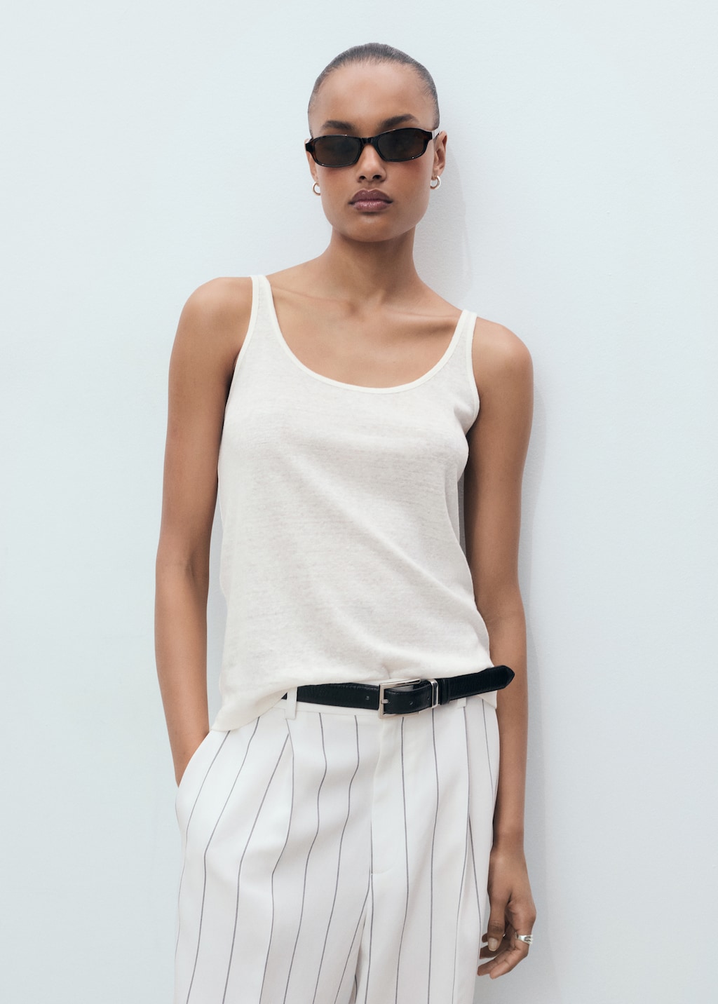 Strappy linen top - Women | MANGO USA