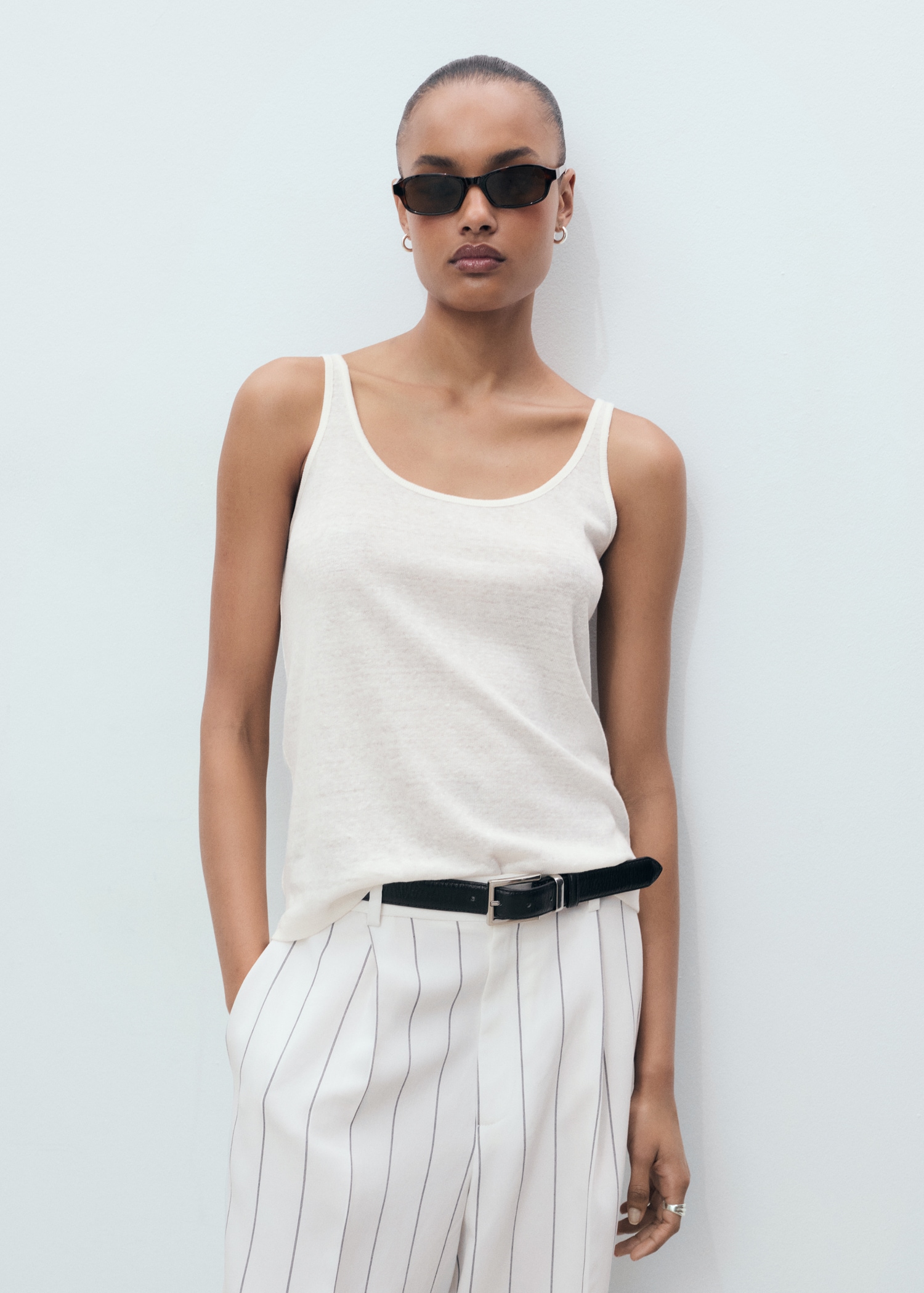 Strappy linen top - Medium plane