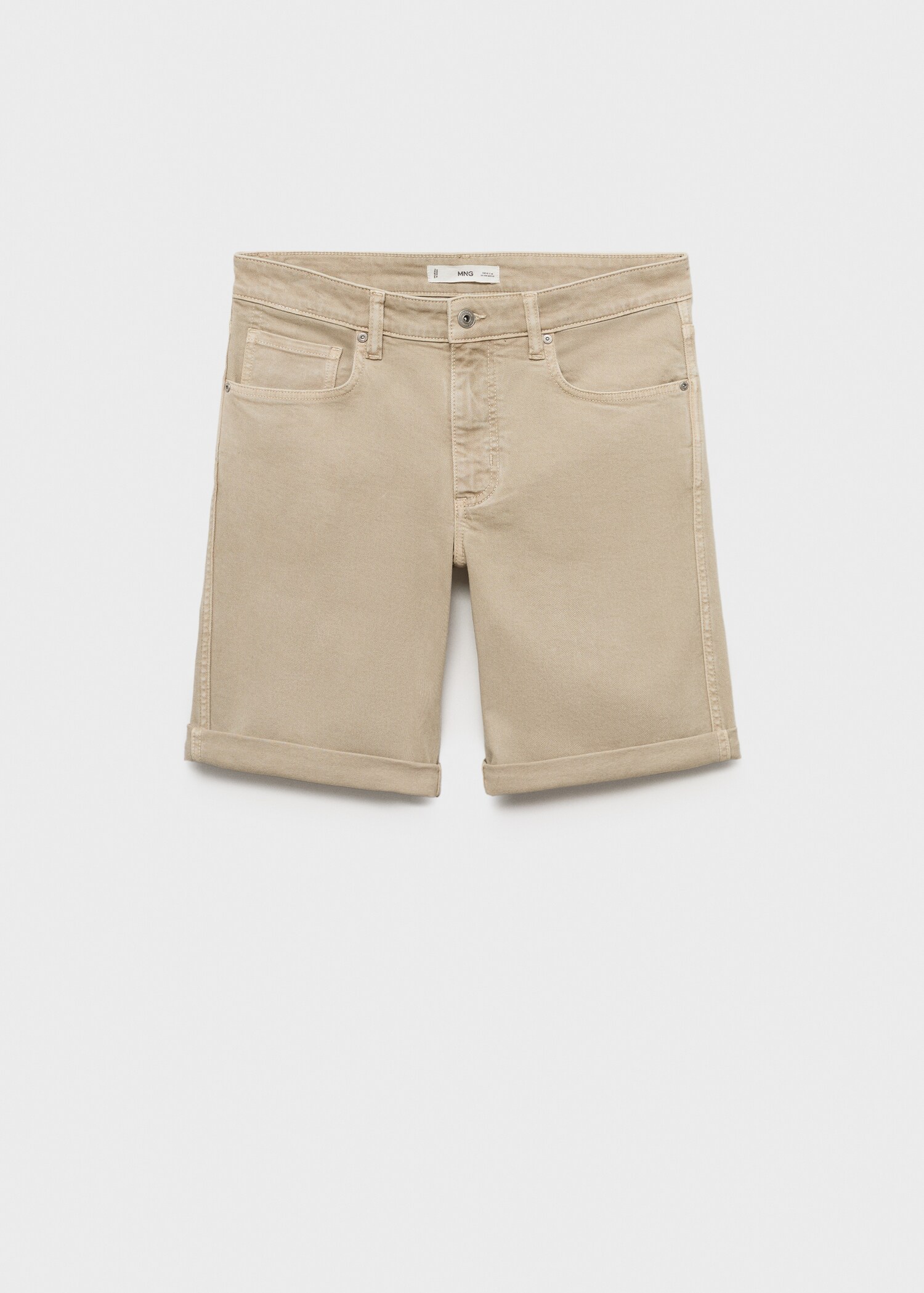 Slim-fit denim bermuda shorts - Article without model