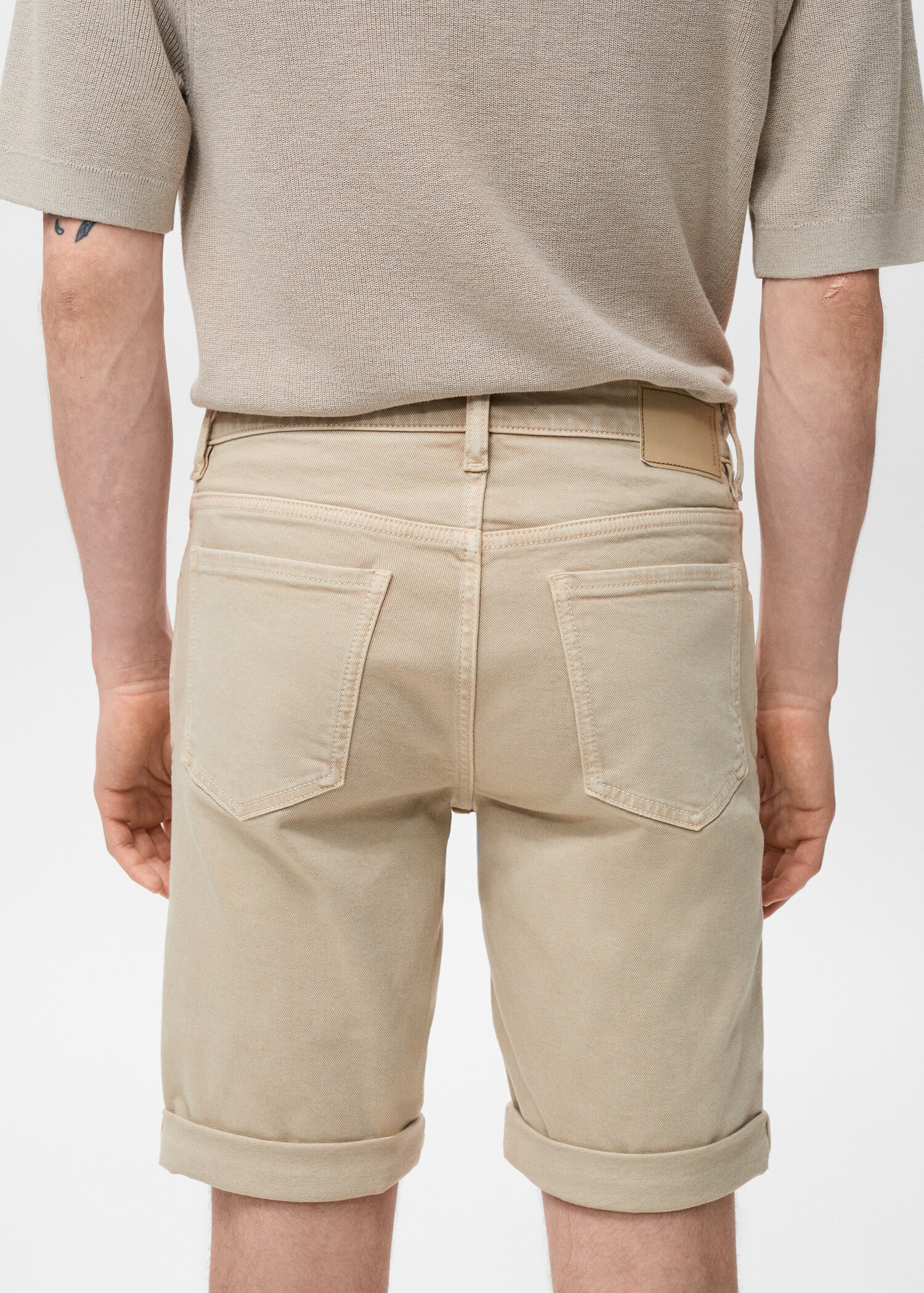 Slim-fit denim bermuda shorts - Details of the article 6
