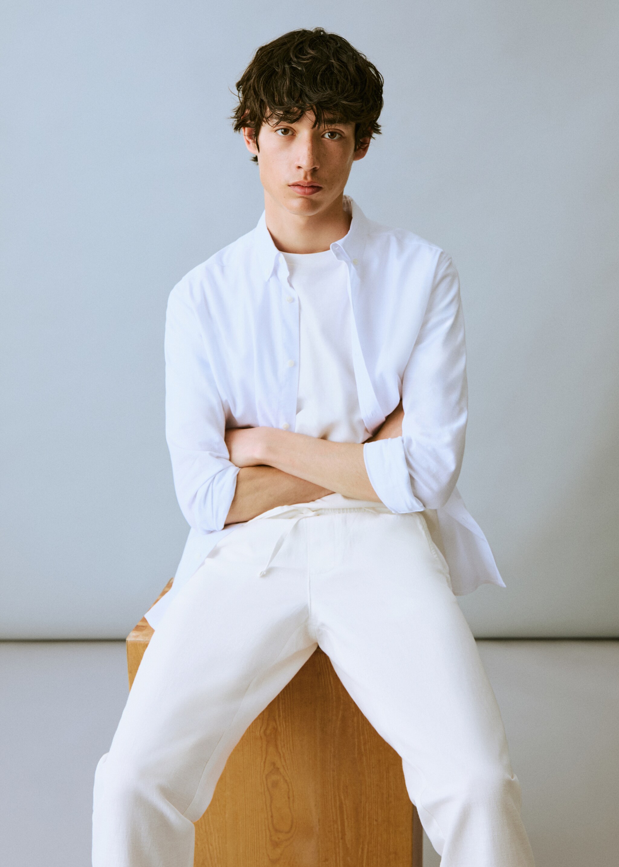 Linen trousers with drawstring - Details of the article 2