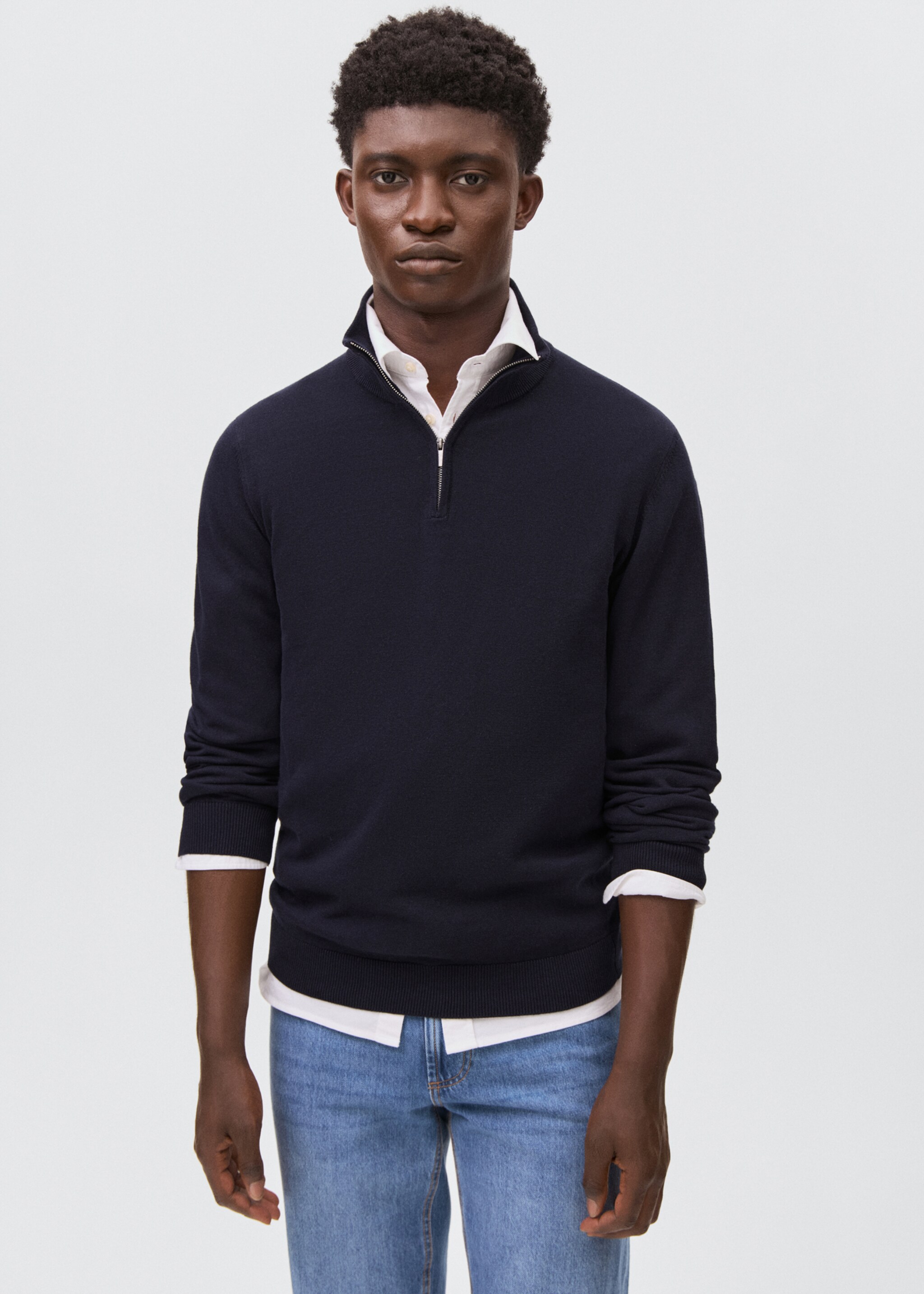 Pull-over maille col montant - Plan moyen