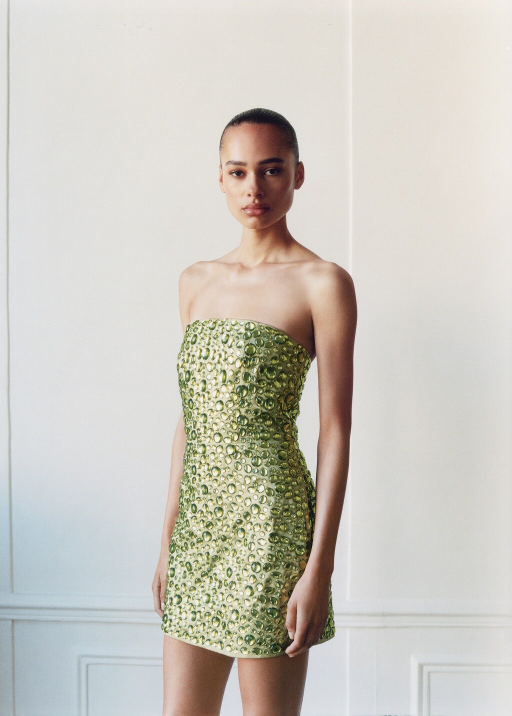 Strapless crystal dress