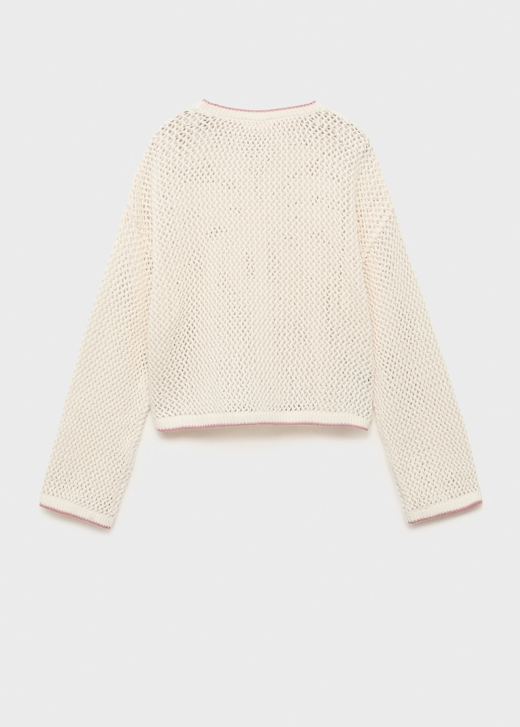 Knit sweater with lace pattern