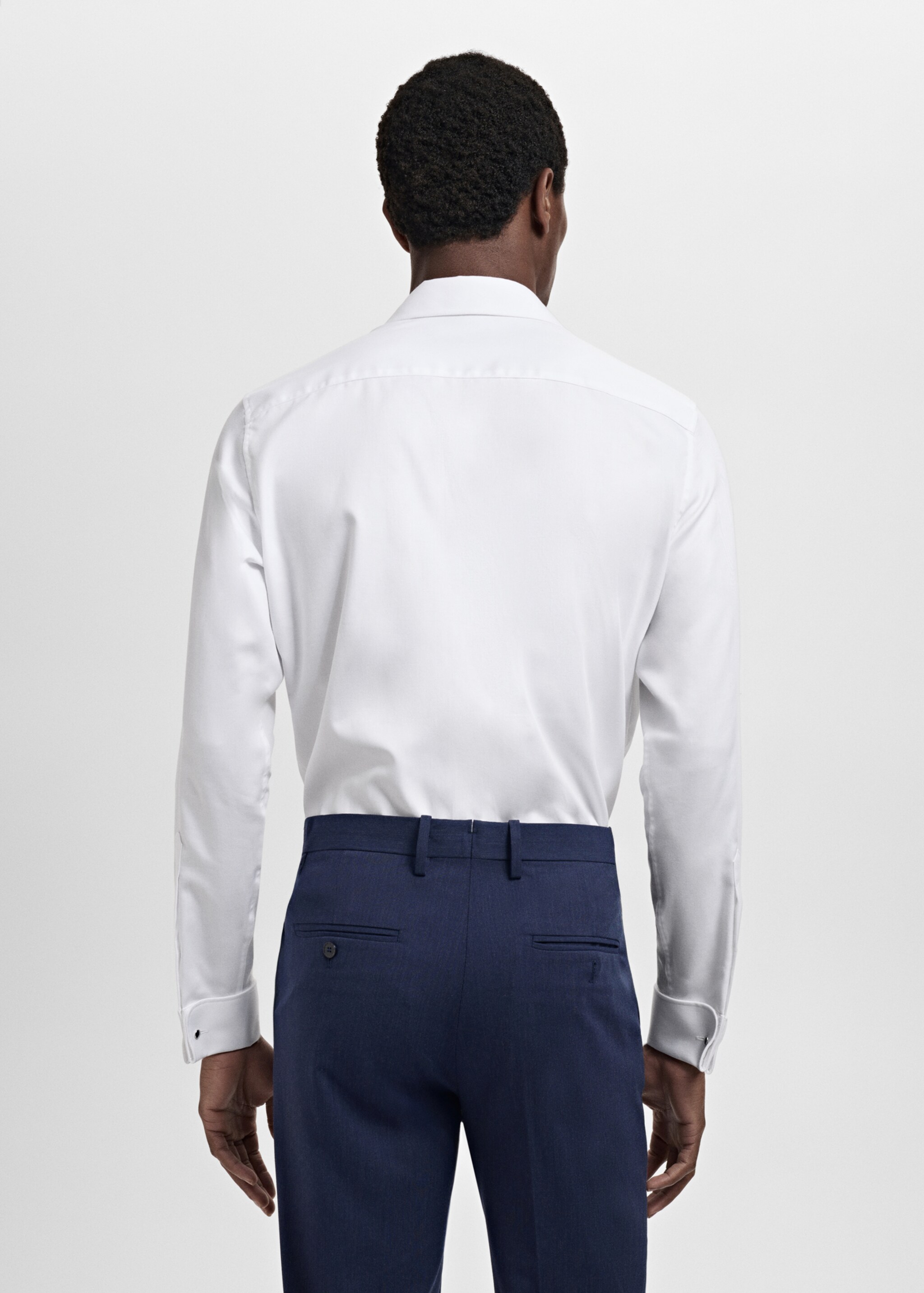 Camisa de fato slim fit de 100% algodão - Verso do artigo