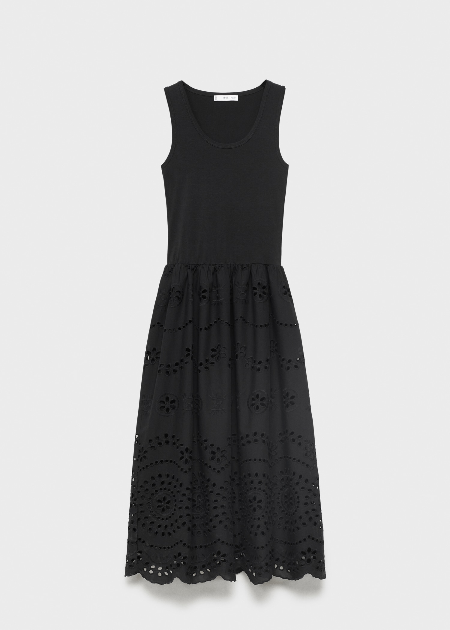 Openwork embroidered combined dress - Article without model