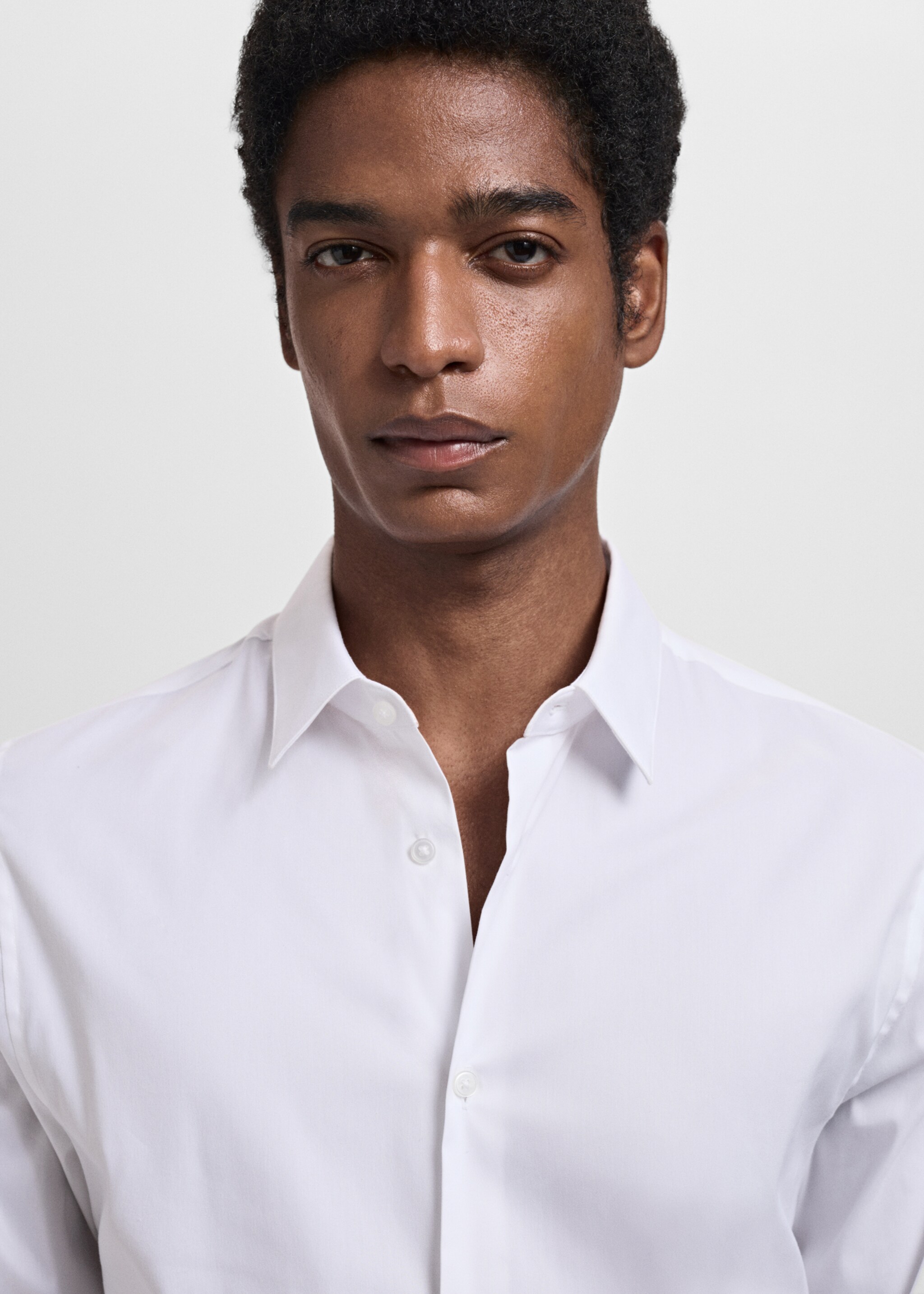 Camisa de fato slim fit de algodão - Pormenor do artigo 1