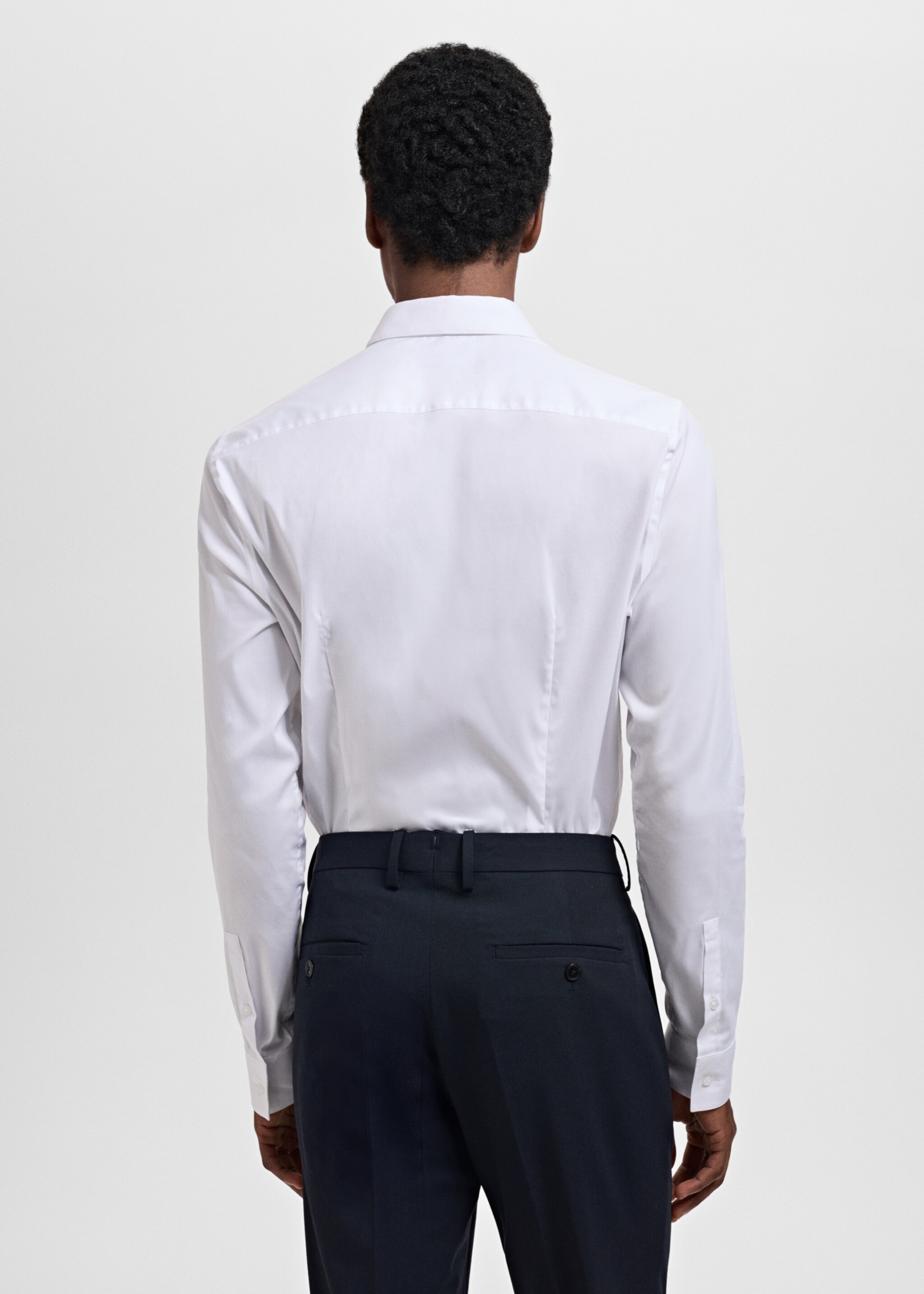 Camisa de fato slim fit de algodão - Verso do artigo