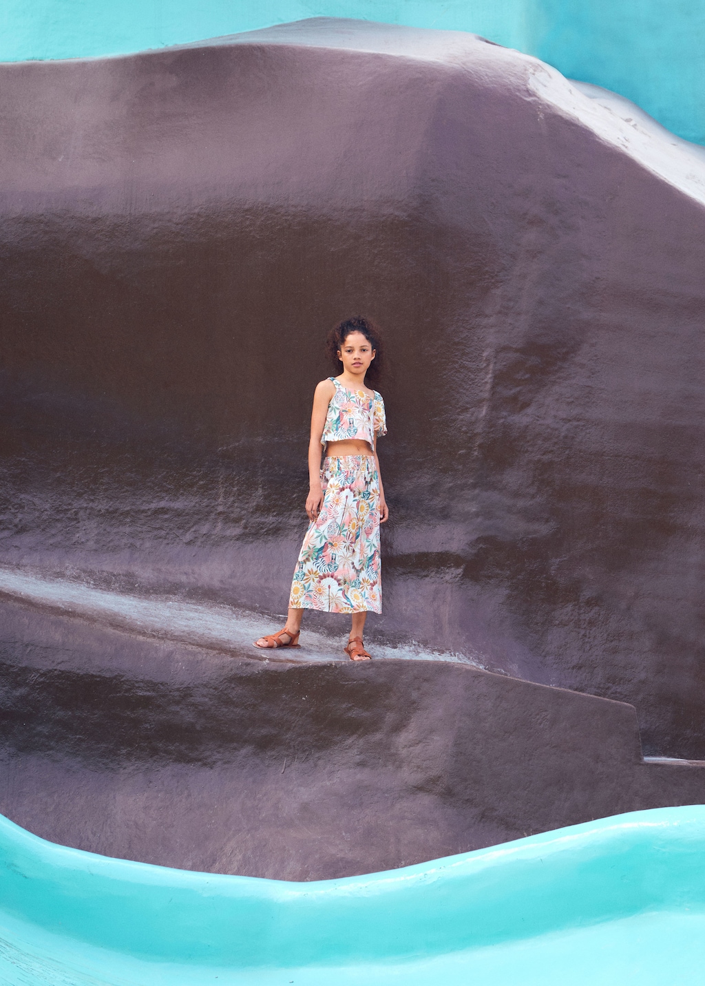 Asymmetrical printed blouse