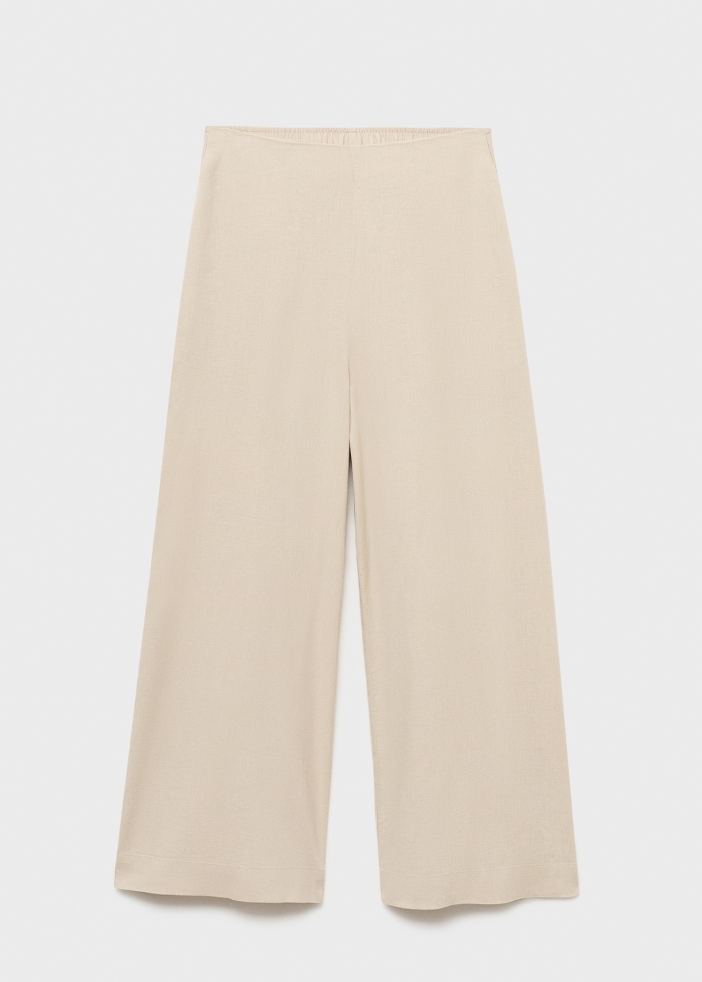 Cropped linen-blend pants