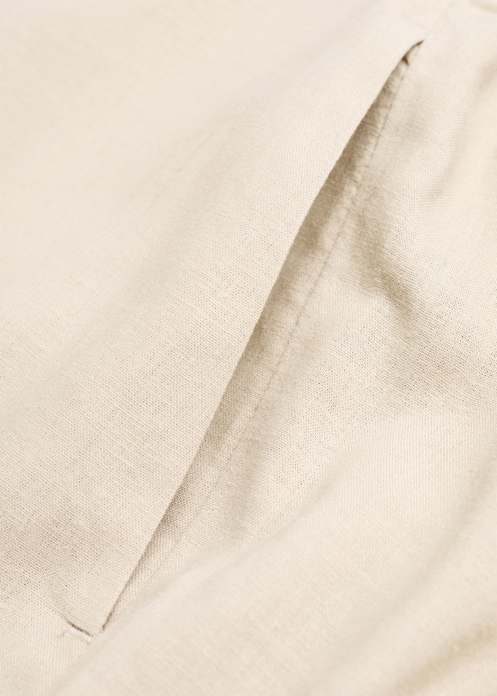 Cropped linen-blend pants