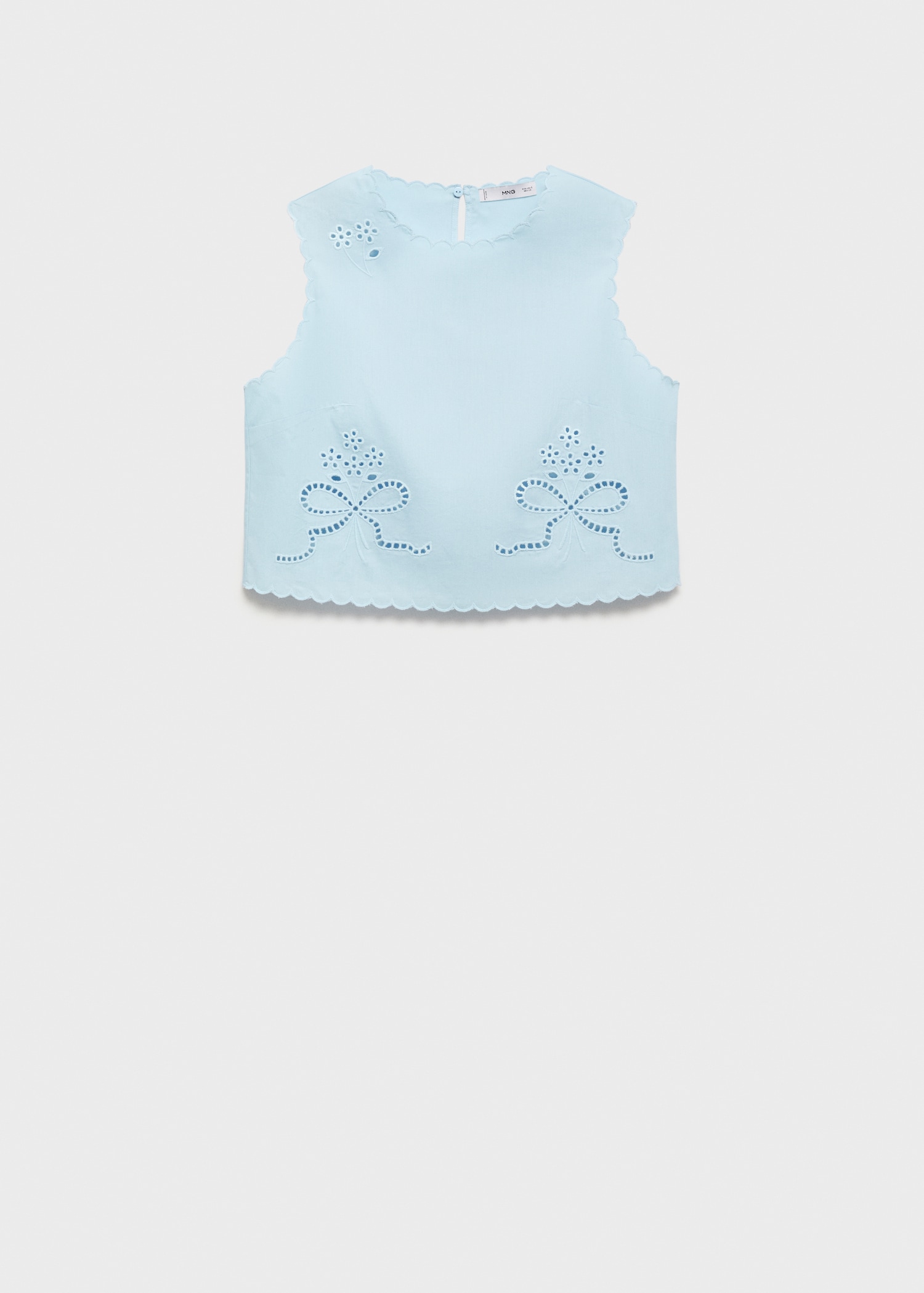 Broderad crop-top - Artikel utan modell
