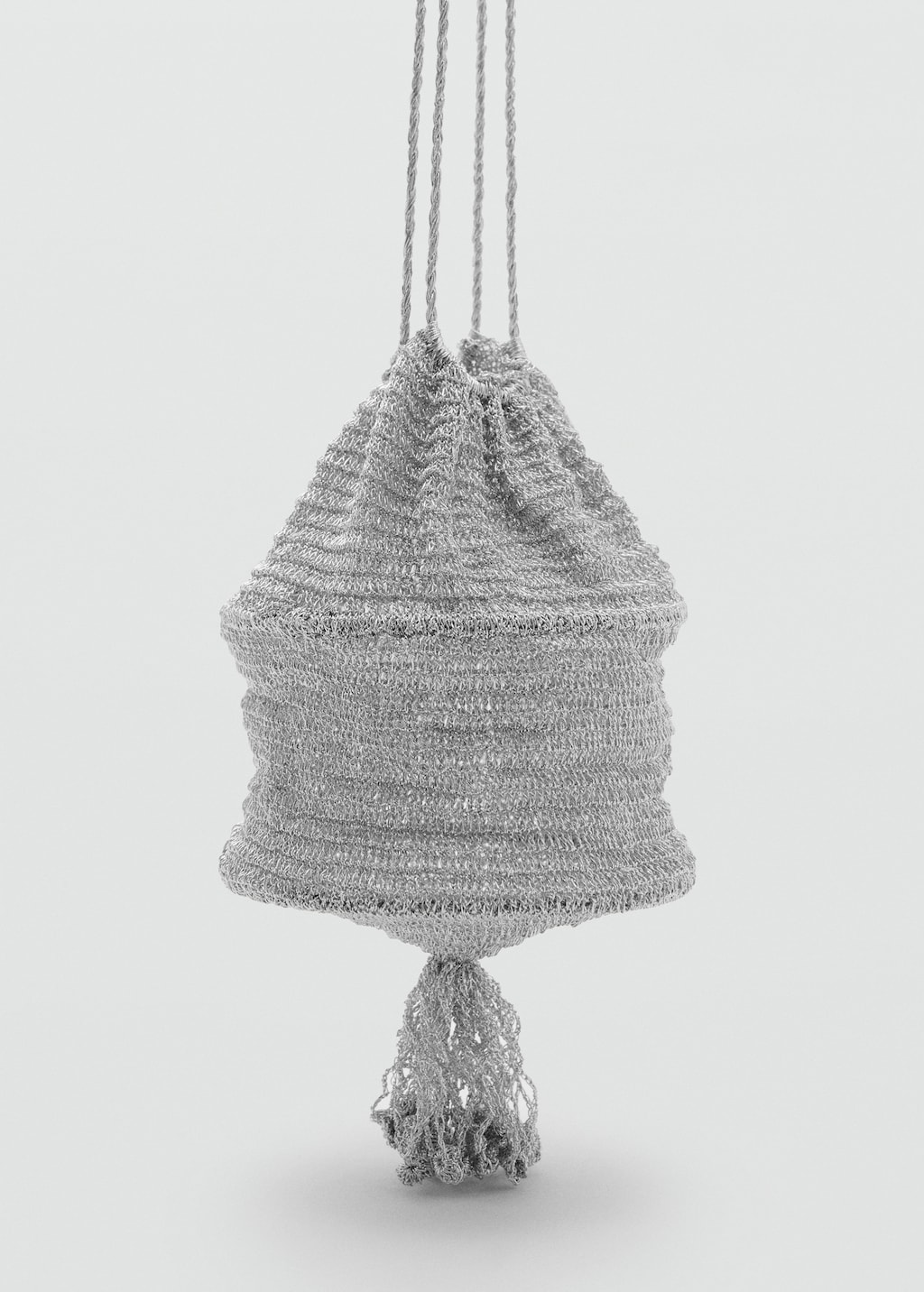 Lurex bucket bag with tassel