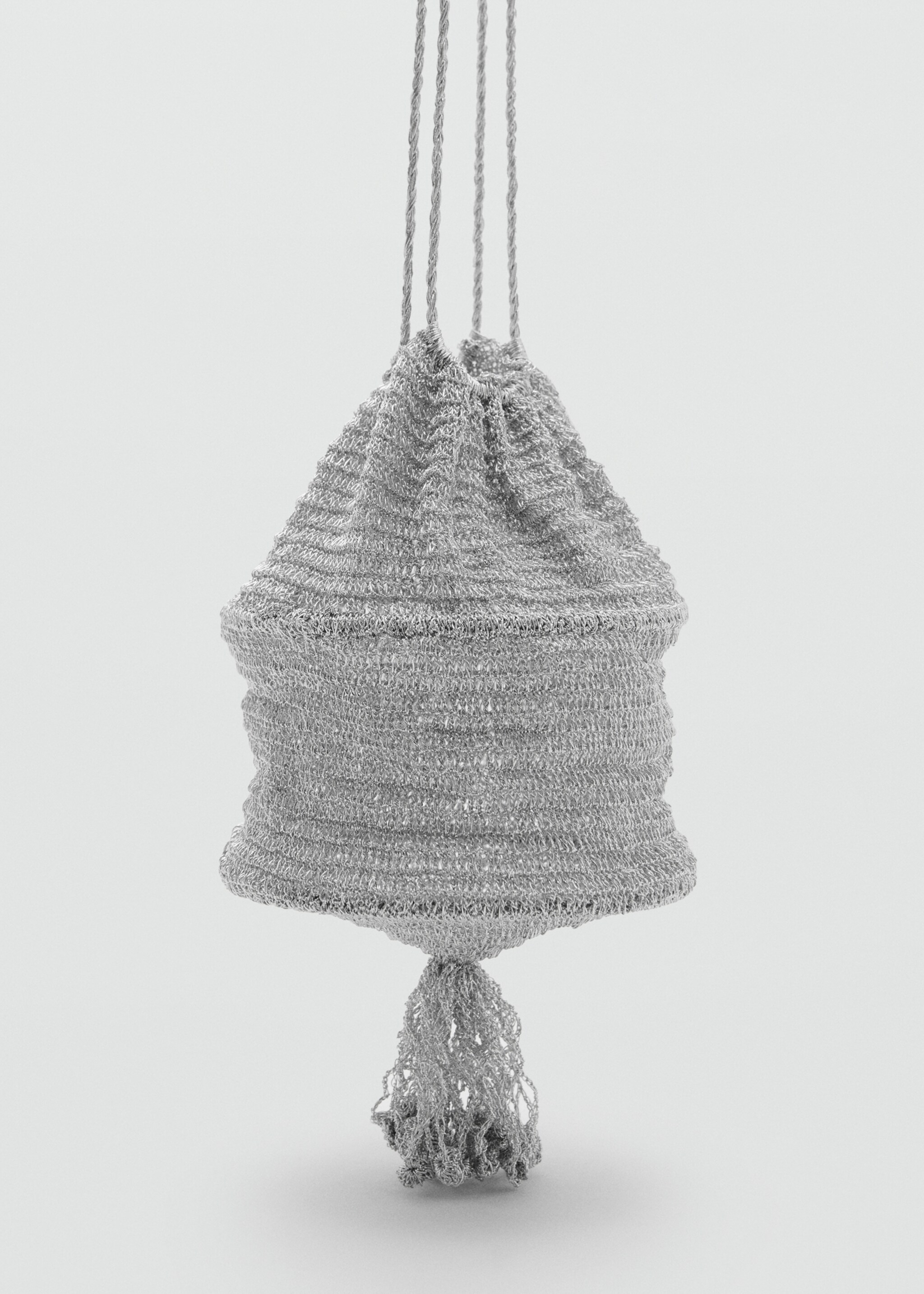 Lurex bucket bag with tassel - Medium plane