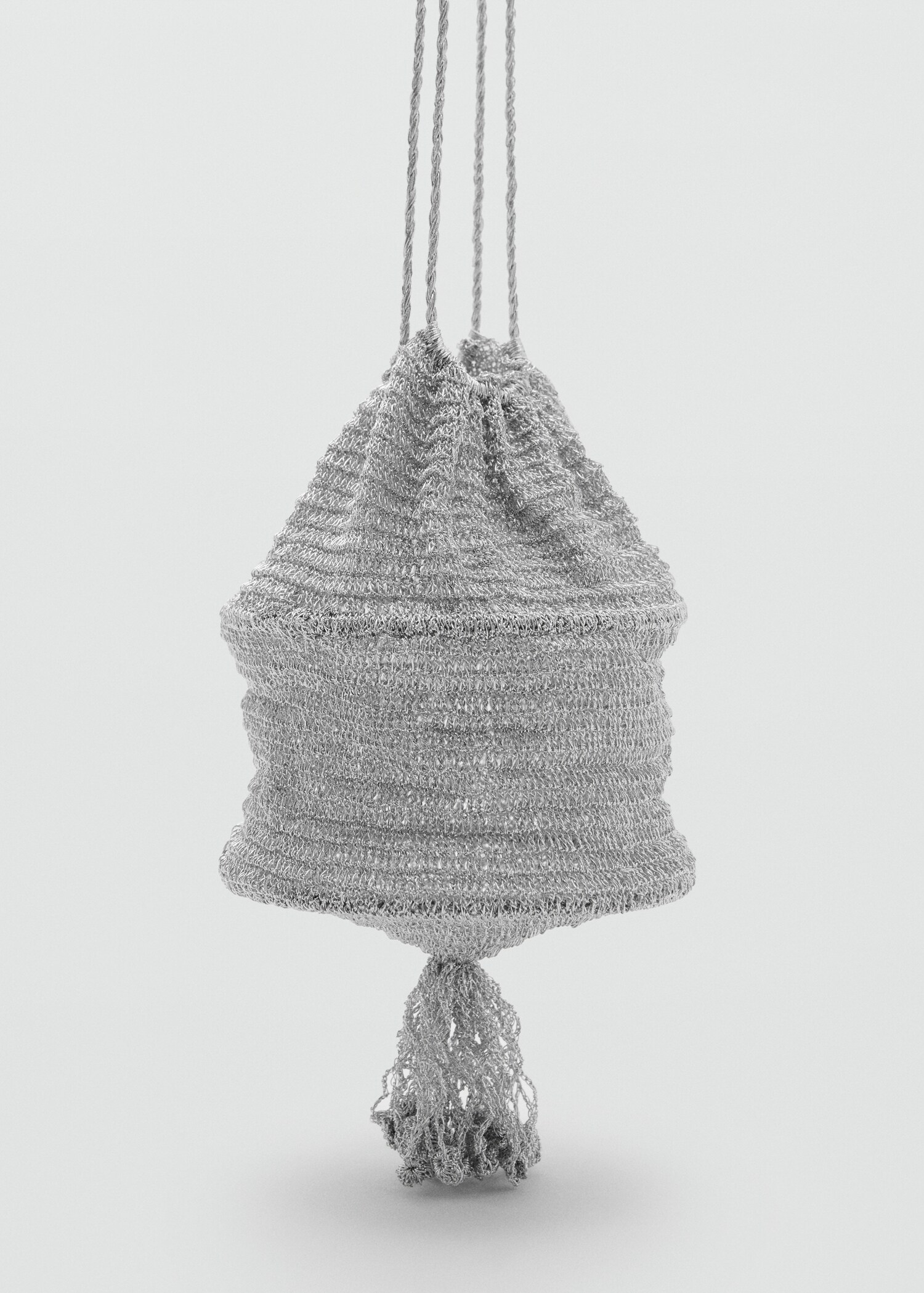 Lurex bucket bag with tassel - Medium plane