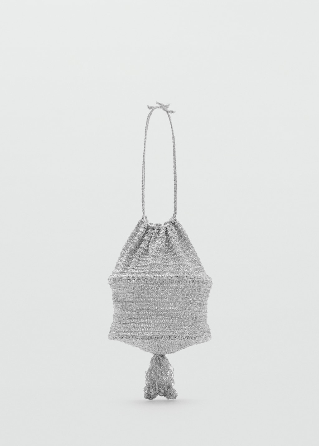 Lurex bucket bag with tassel