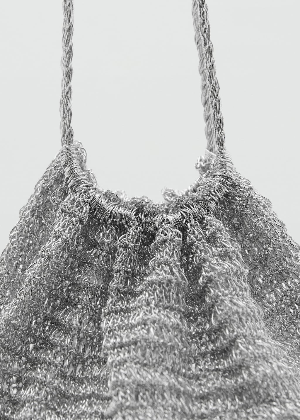 Lurex bucket bag with tassel