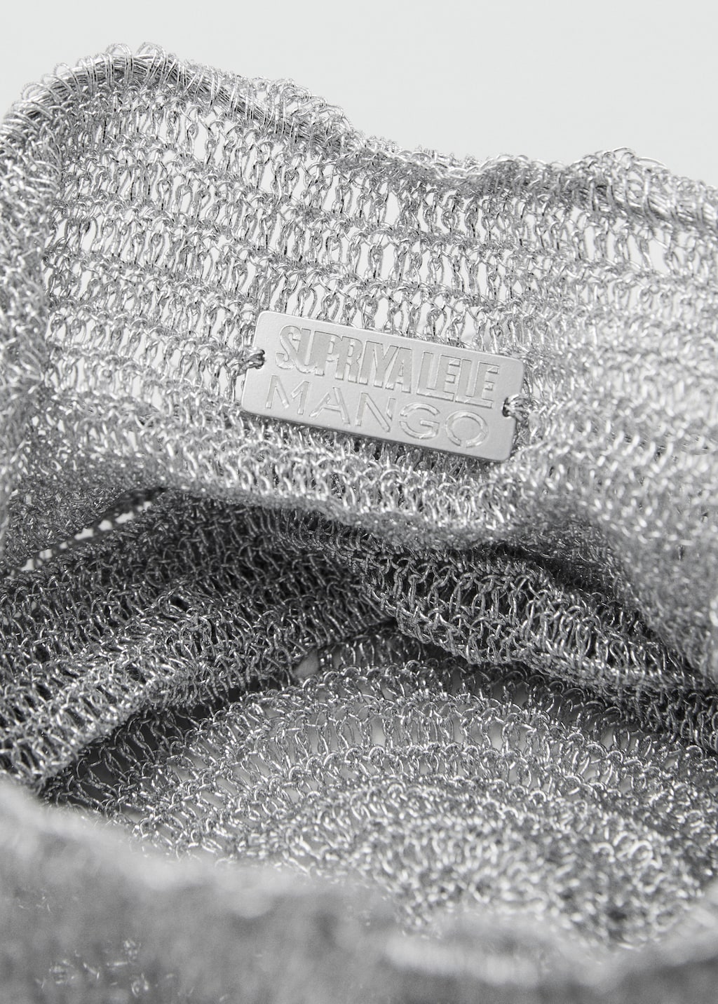 Lurex bucket bag with tassel