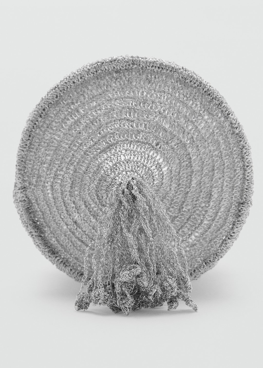 Lurex bucket bag with tassel