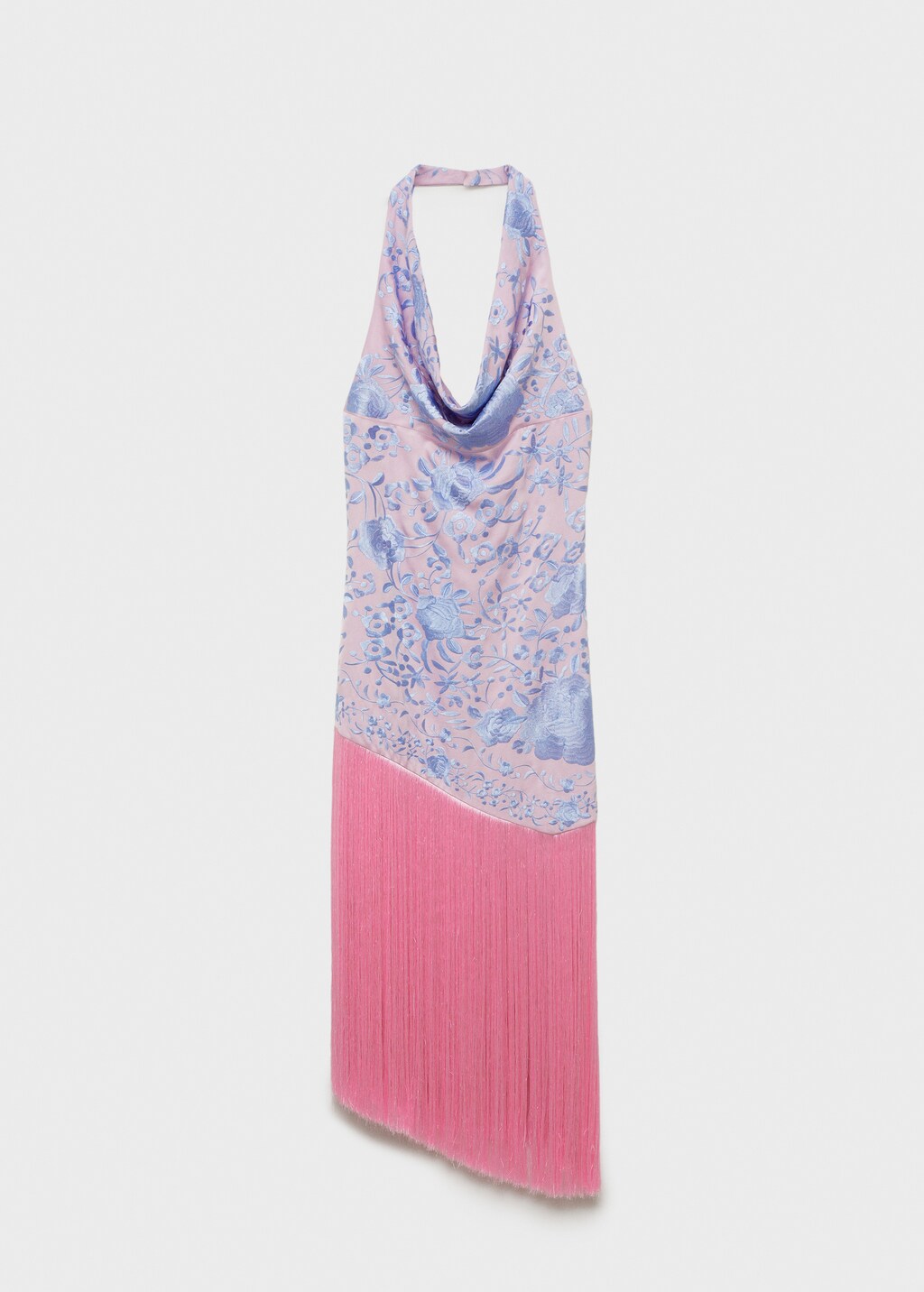 Asymmetrical dress with embroidered fringes - image 2
