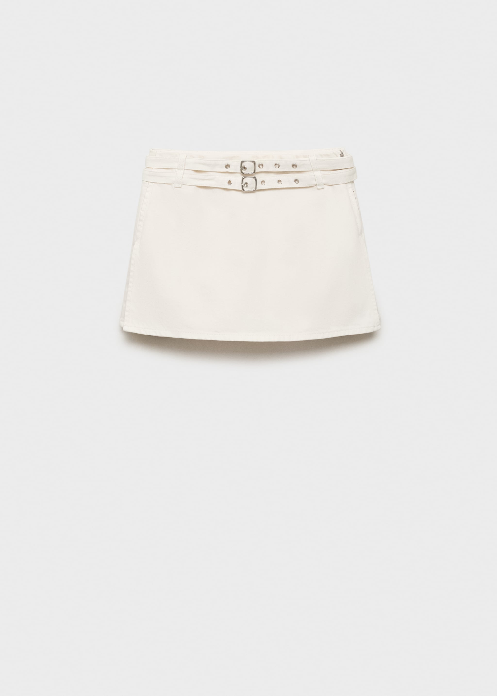 Double-belted denim skort - Article without model