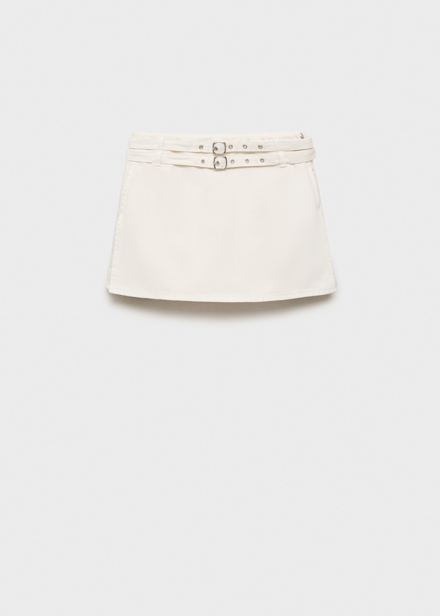 Double-belted denim skort - Article without model