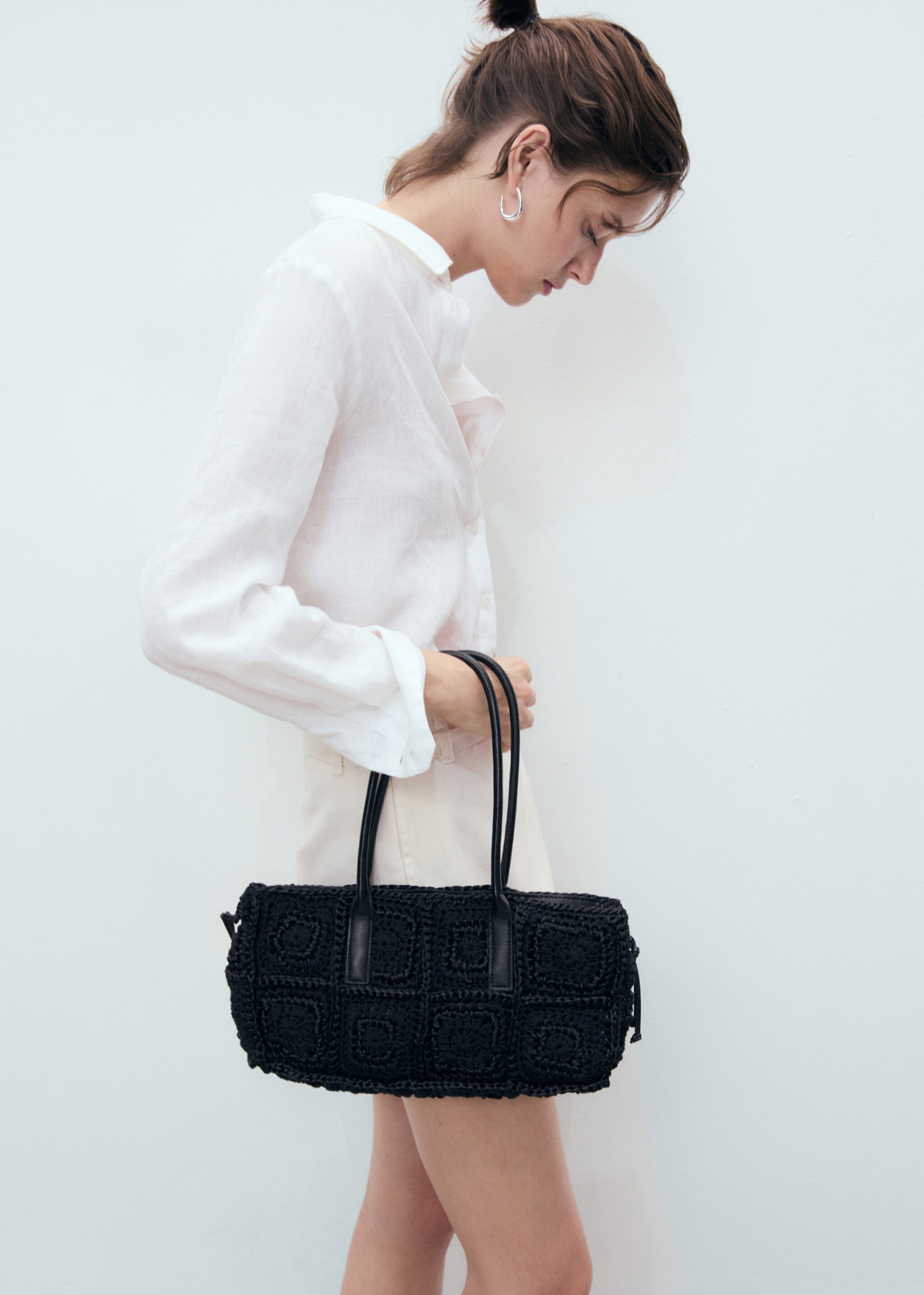 Double-belted denim skort - Details of the article 2