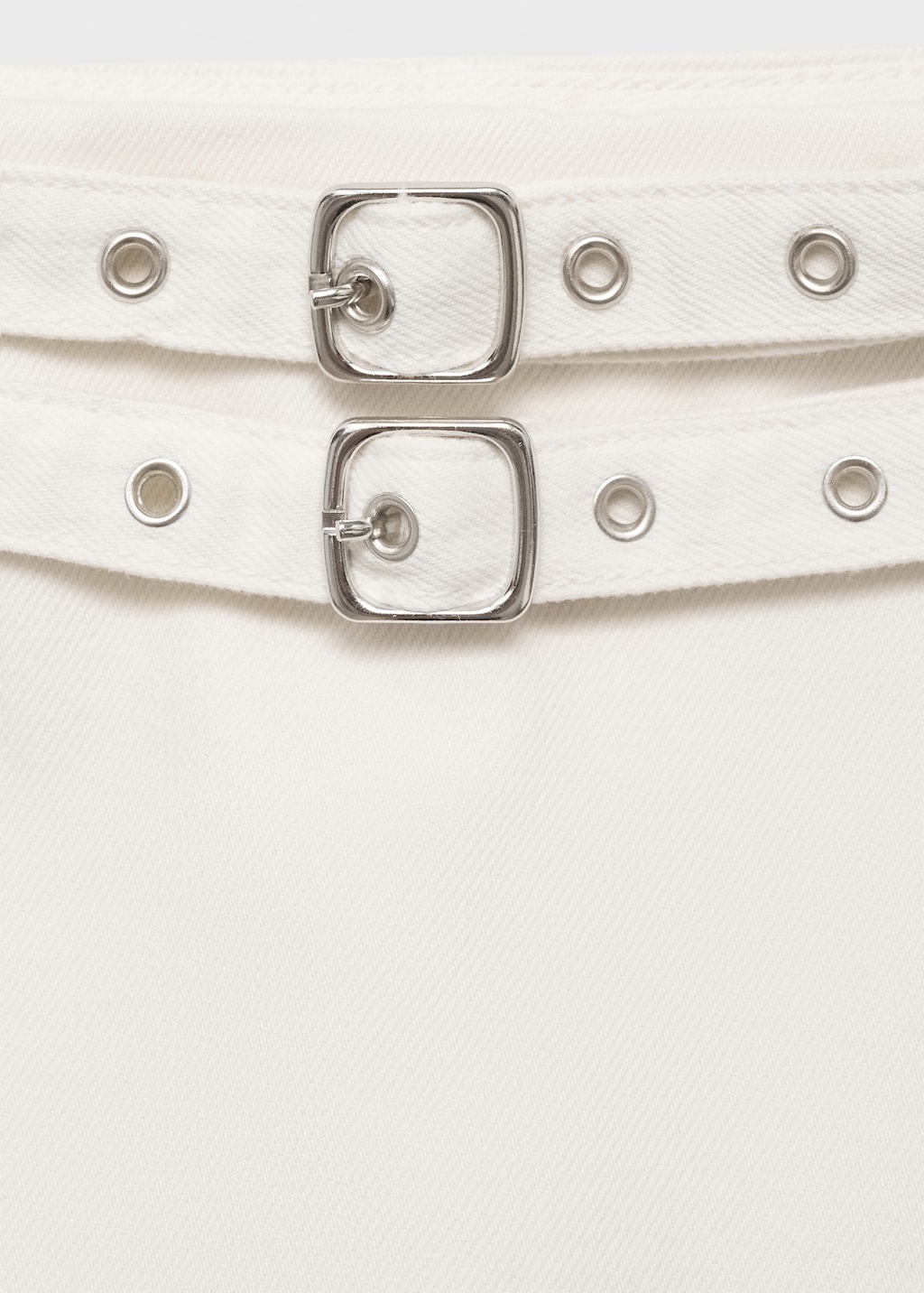 Denim culottes with double belt