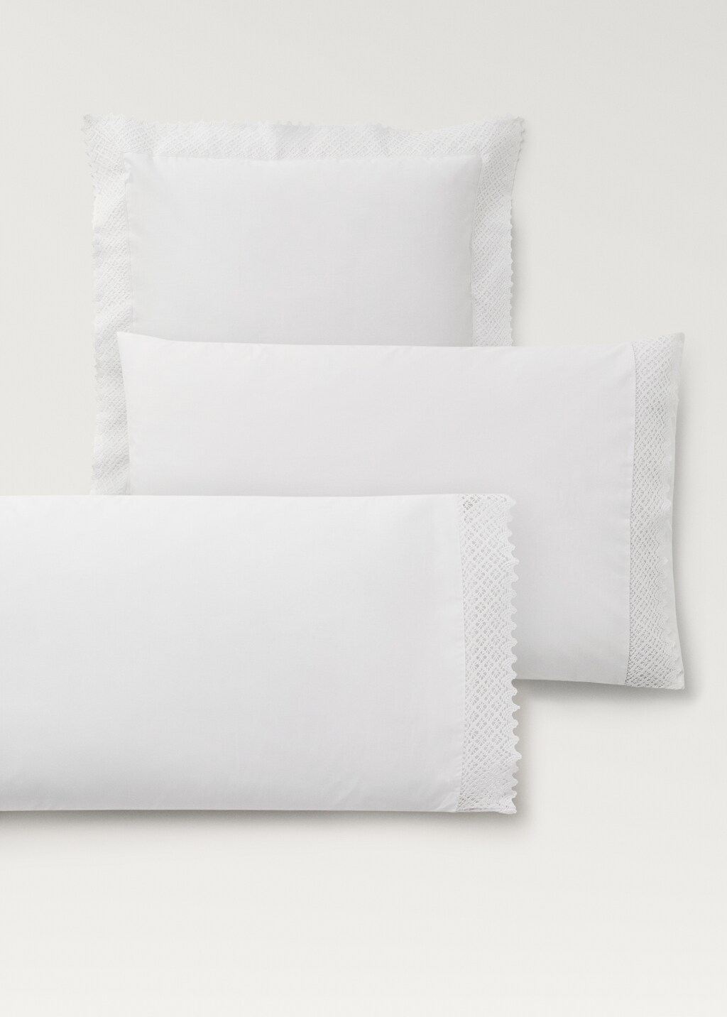 Pillowcase with lace trim 45x110