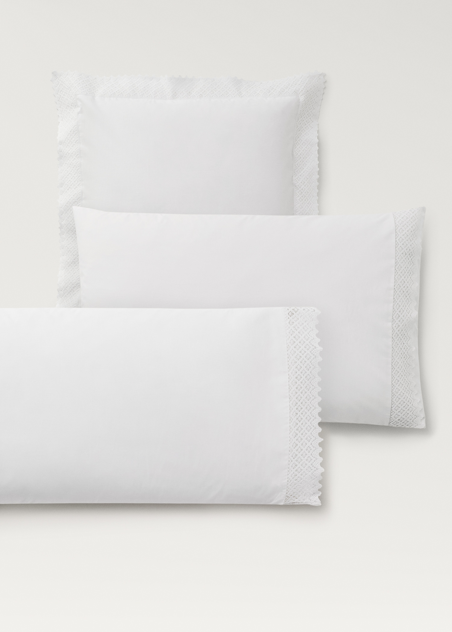 Pillowcase with lace trim 45x110 Home MANGO Hungary