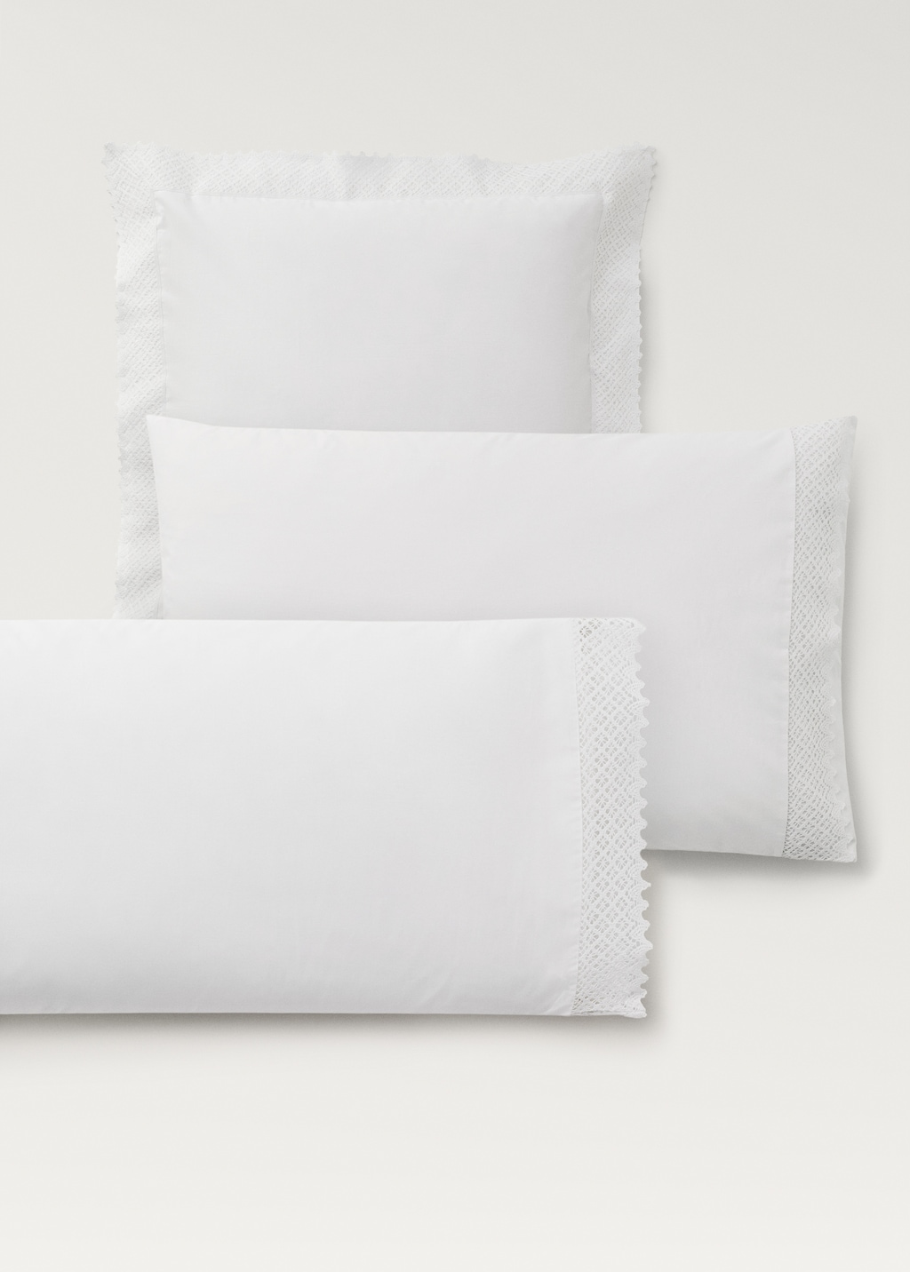 Pillowcase with lace trim 45x110