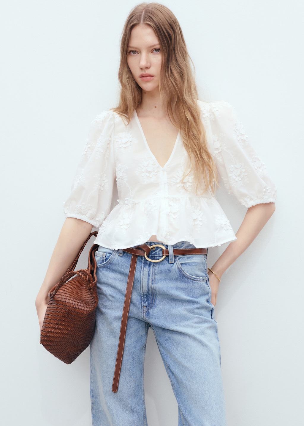 Blusa bordada algodón