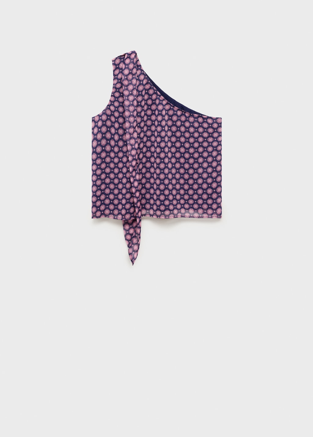 Asymmetrical blouse with bow at the neck