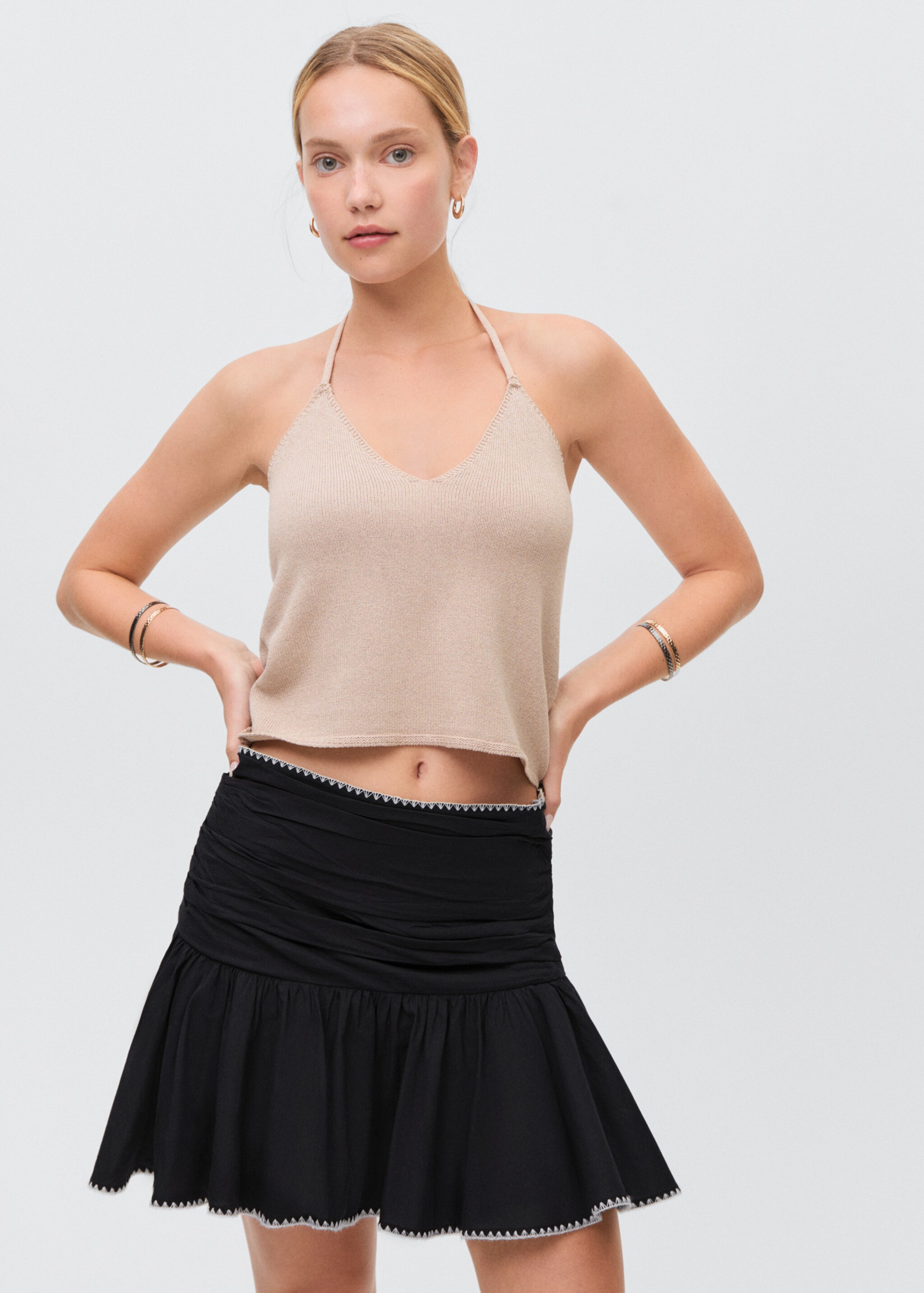 Embroidered ruffled skirt - Medium plane