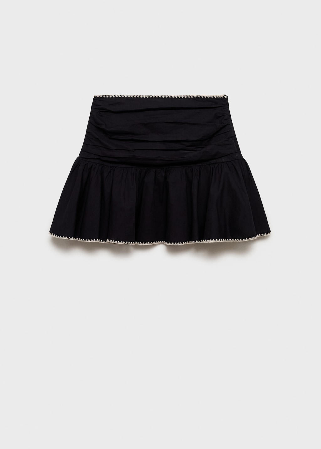 Embroidered ruffled skirt