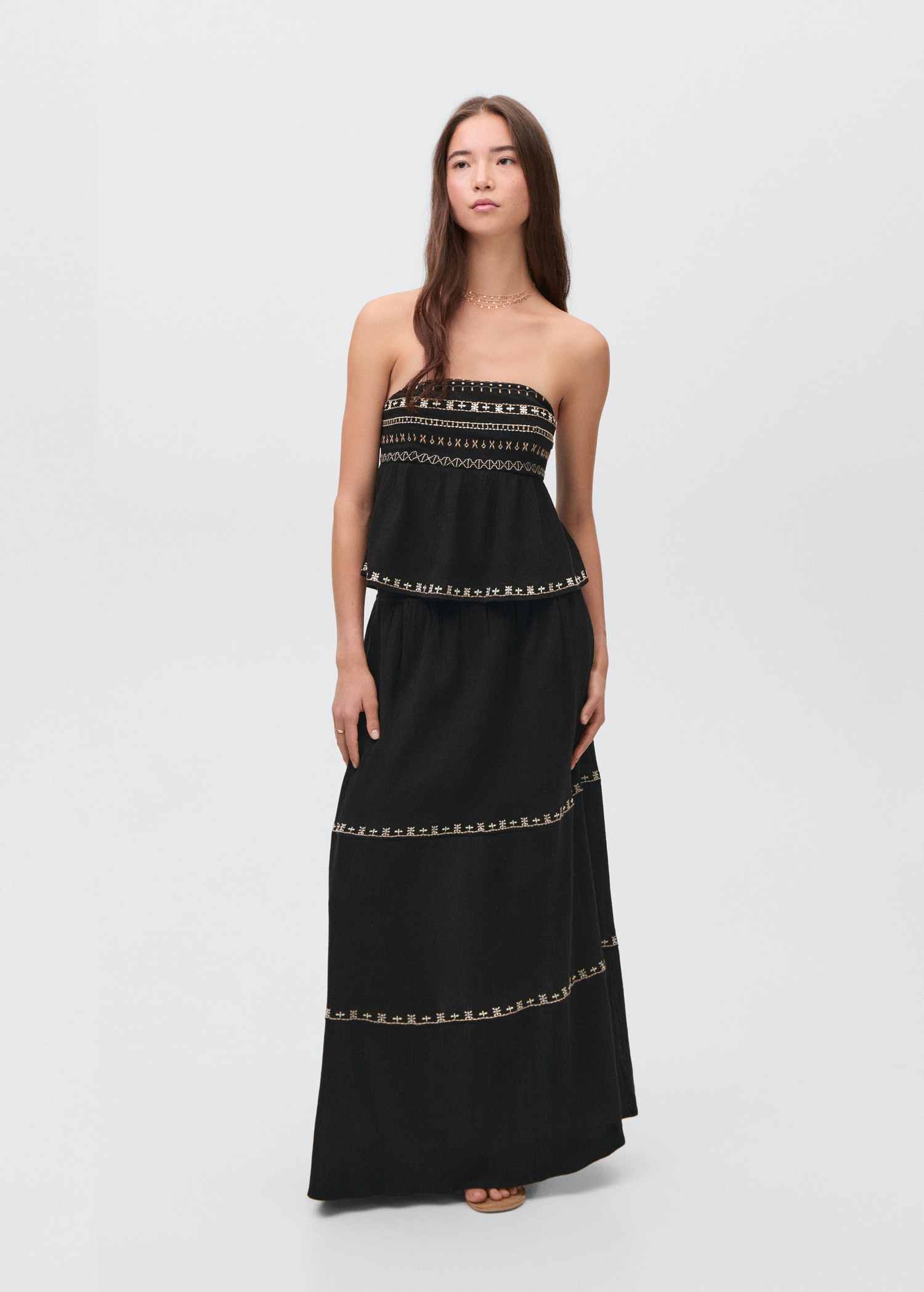 Embroidered long skirt - Details of the article 2