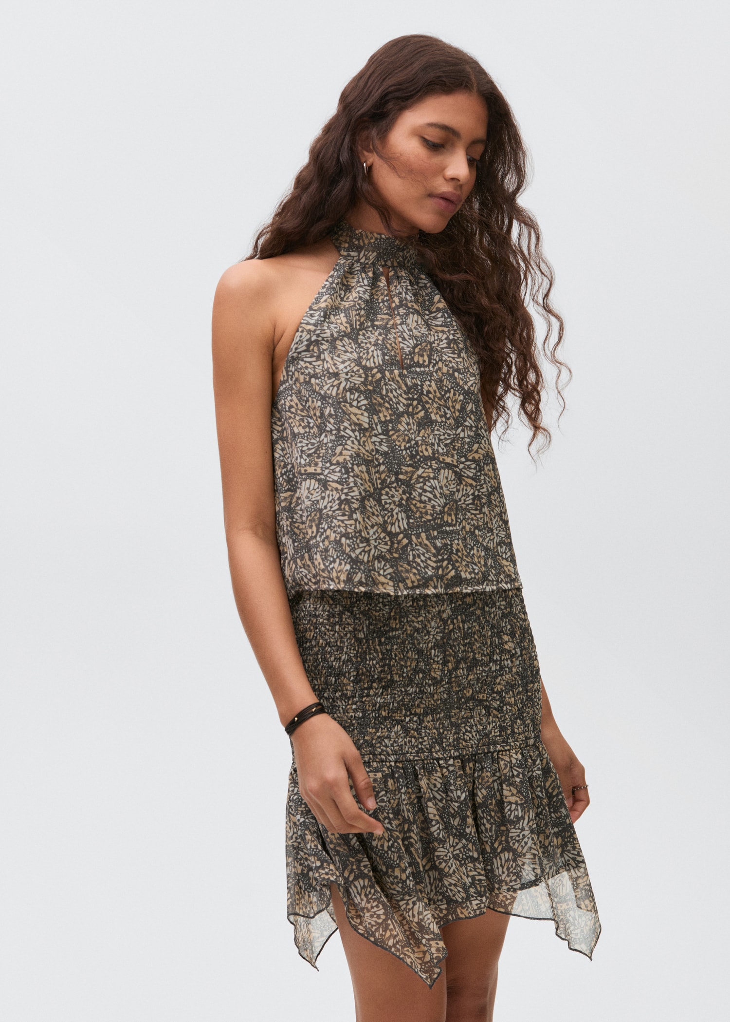 Falda asimétrica estampada - Plano medio