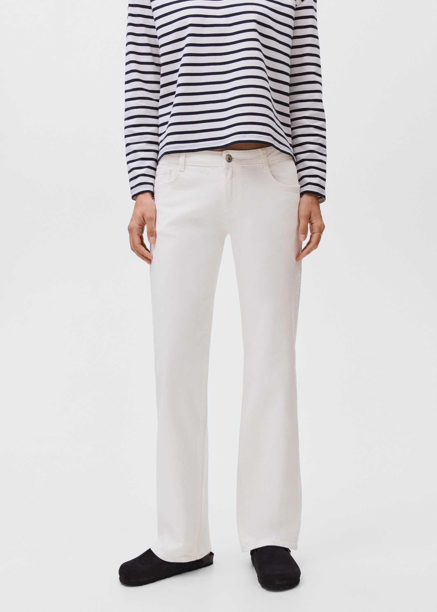 Low-waist studded jeans - Medium plane