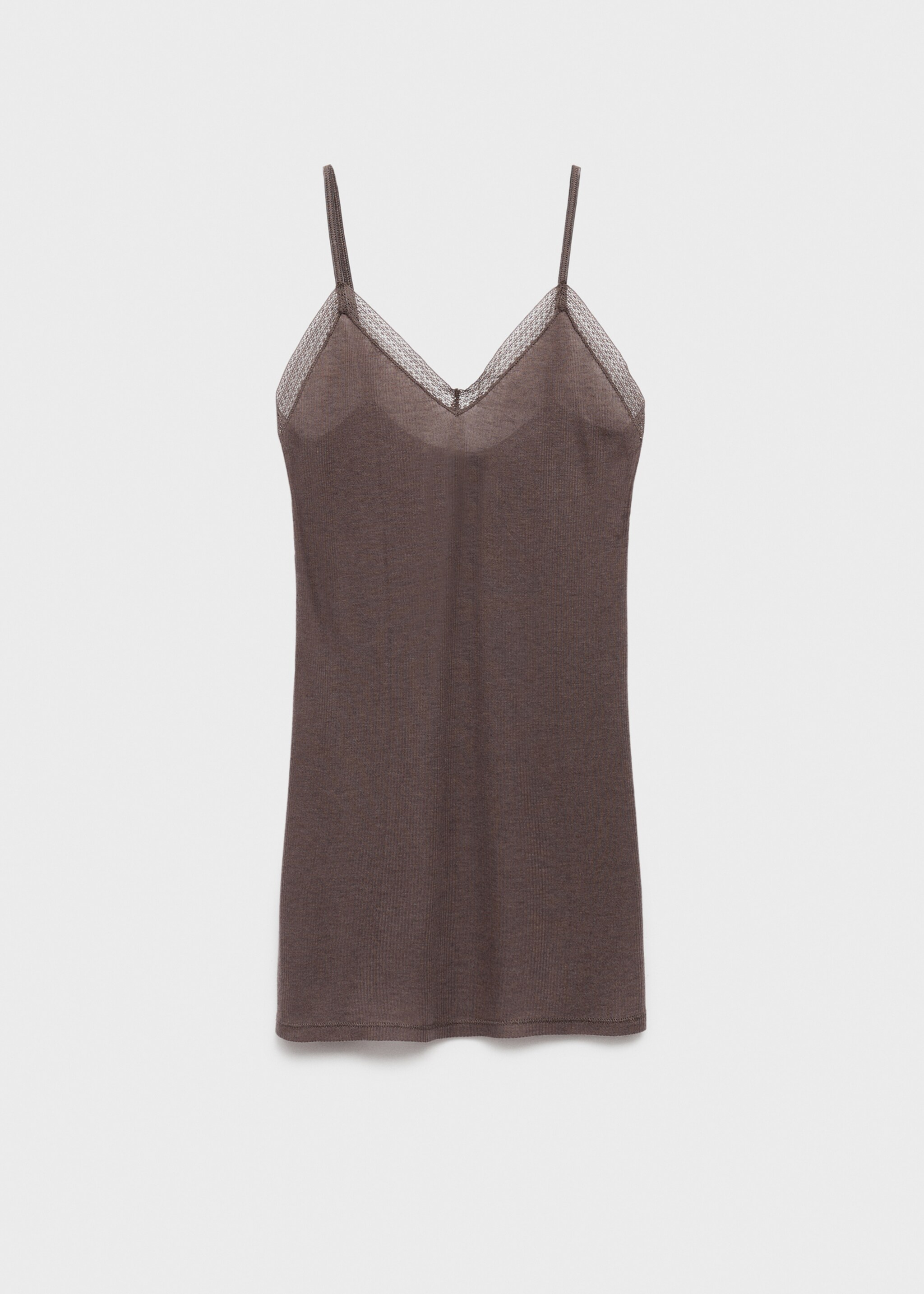 Ribbed pyjama top - Article without model, Brown. Ref: 17081538-00.