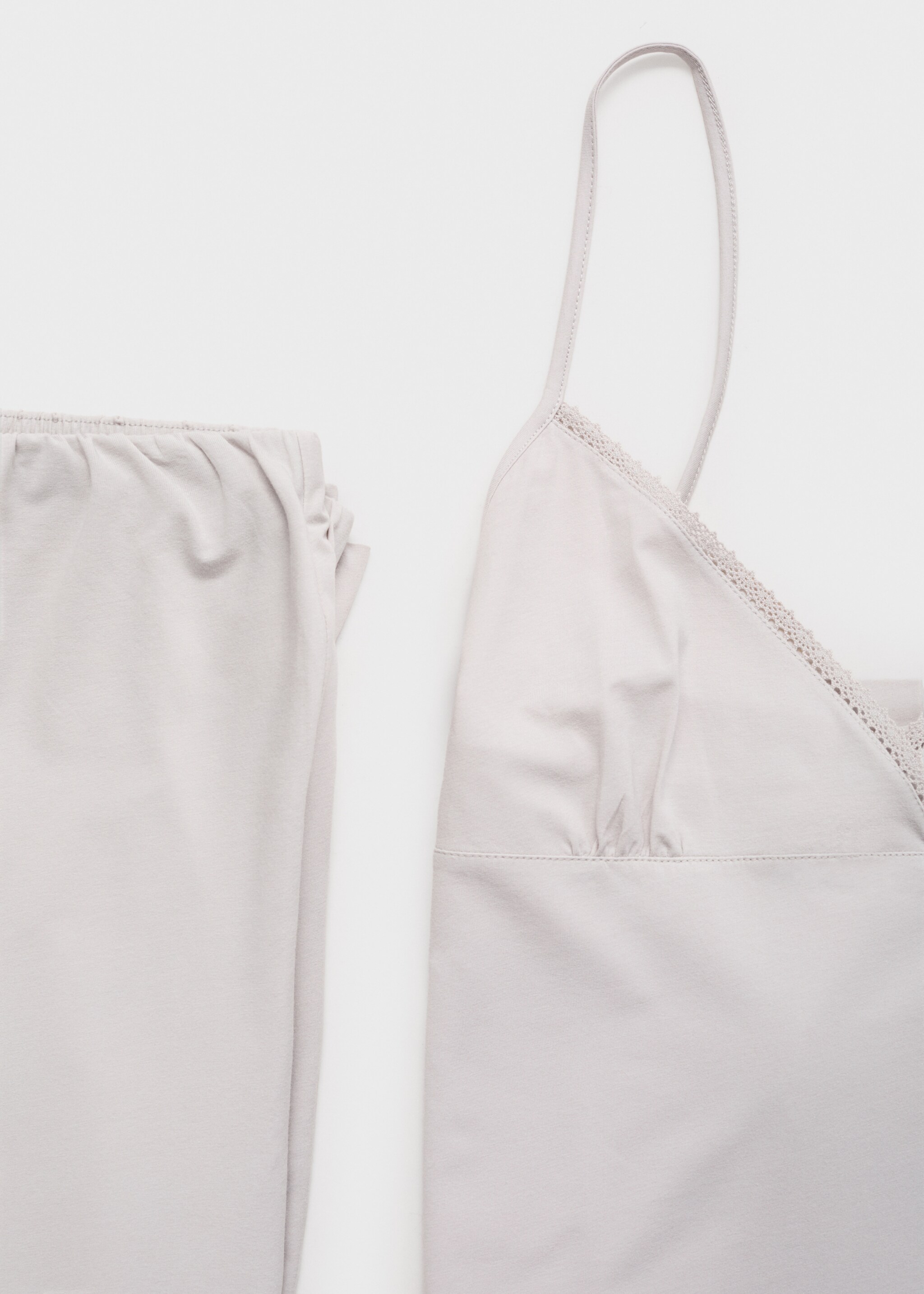 Fluid cotton pyjama bottoms - Details of the article 0, Light/Pastel Grey. Ref: 17081539-00.