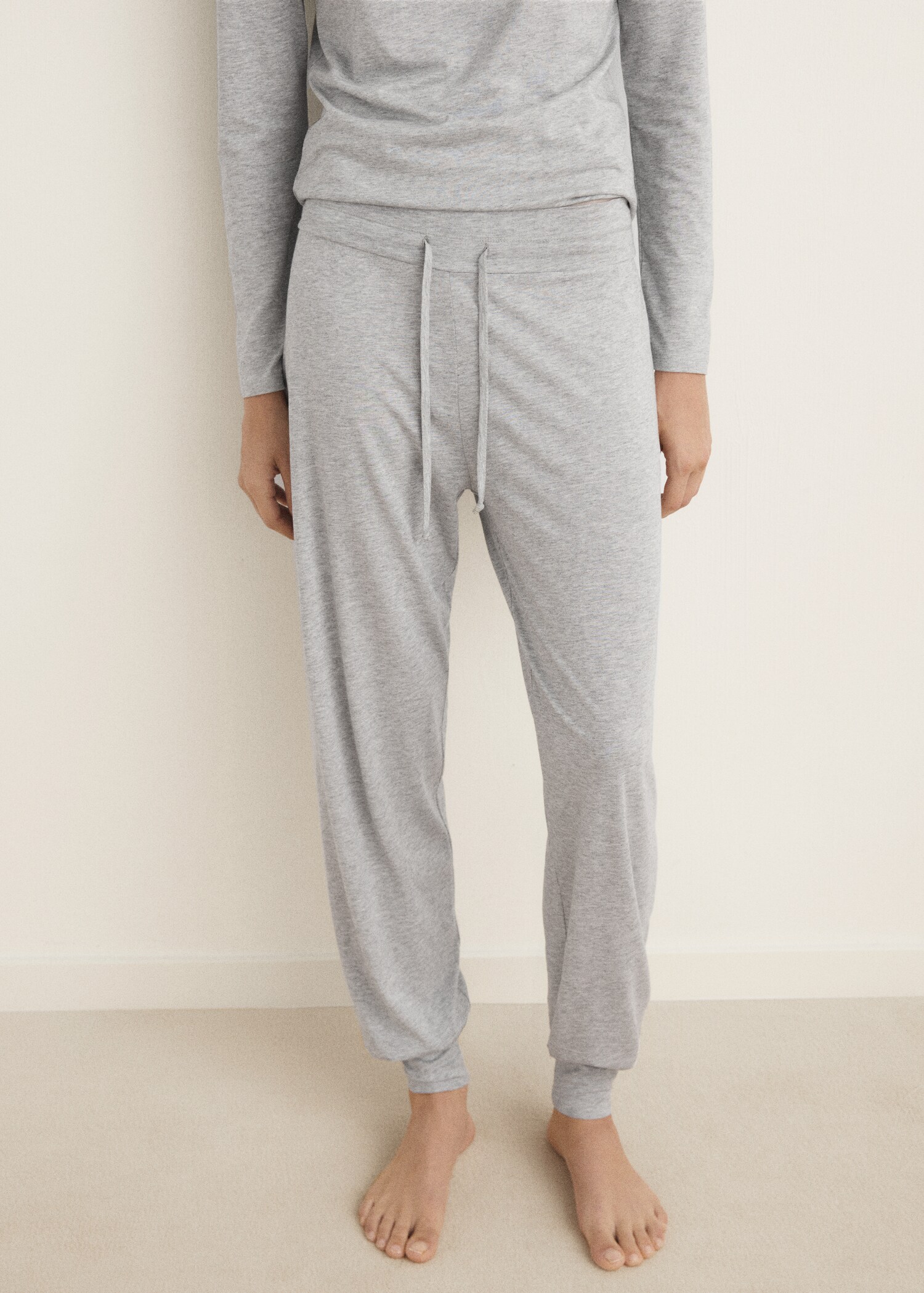 Lyocell pyjamasbyxa i bomull - Bild av mittparti
