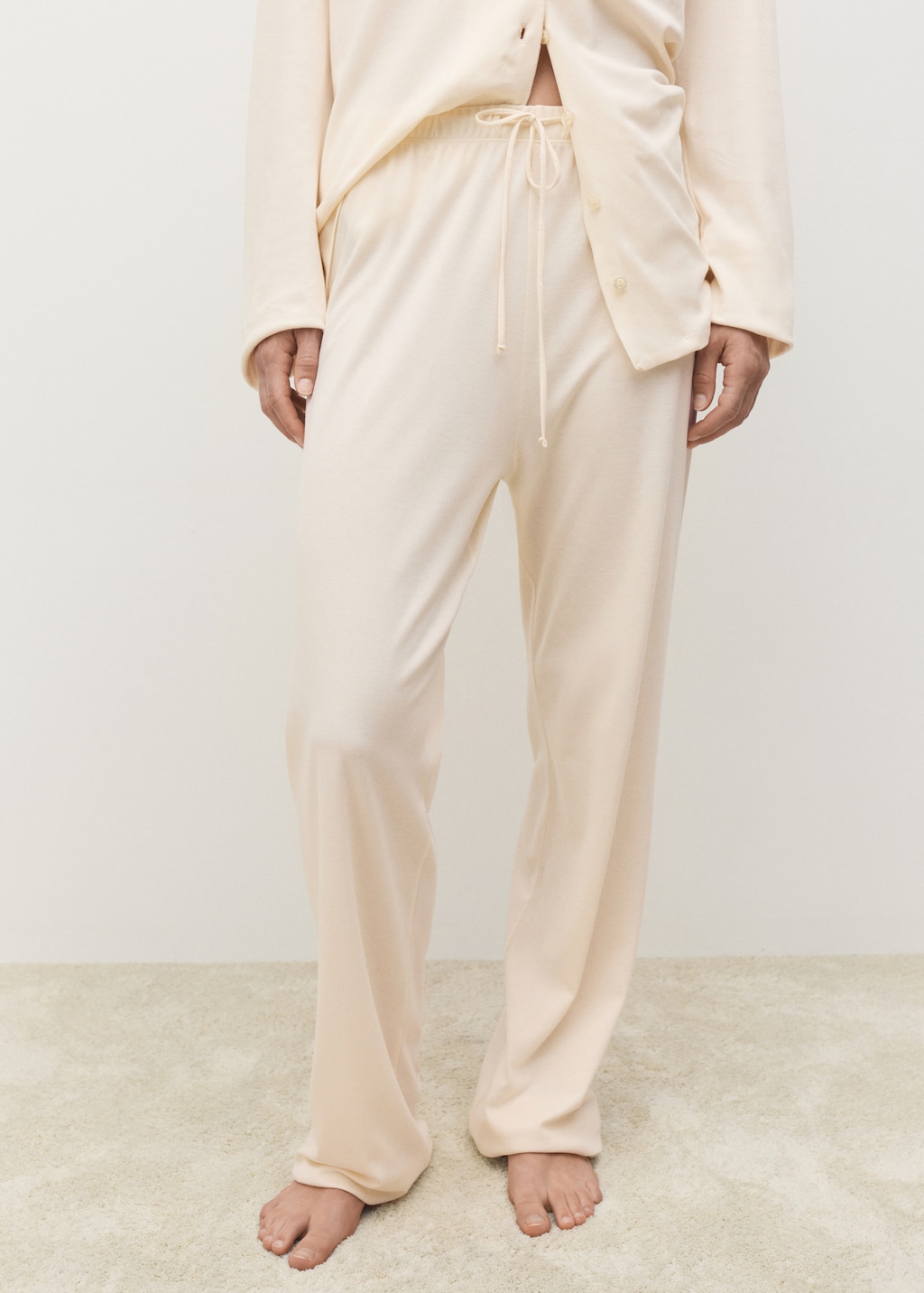 Mango Plain cotton pajama pants