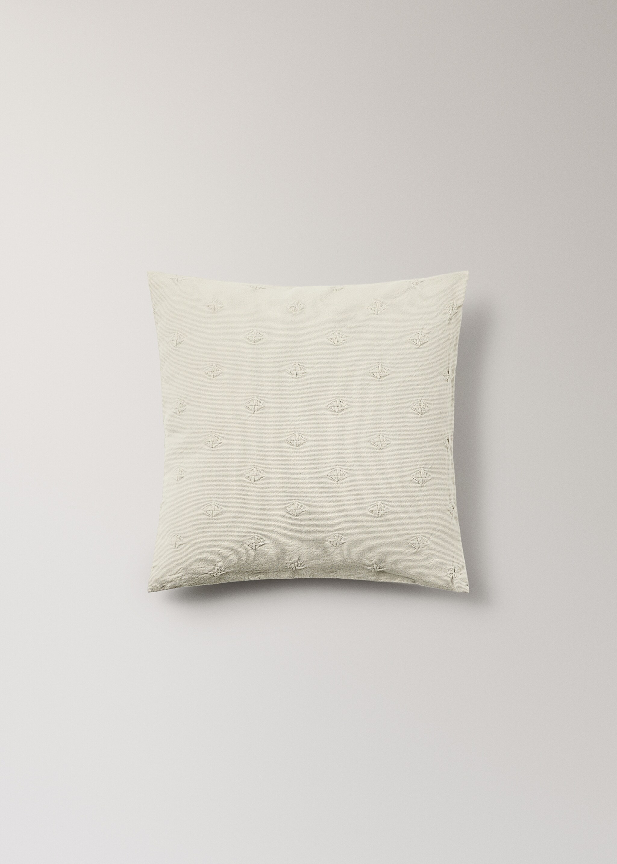 Children’s cotton jacquard cushion cover 40x40 cm - Article without model, Pastel Green. Ref: 17081546-00.