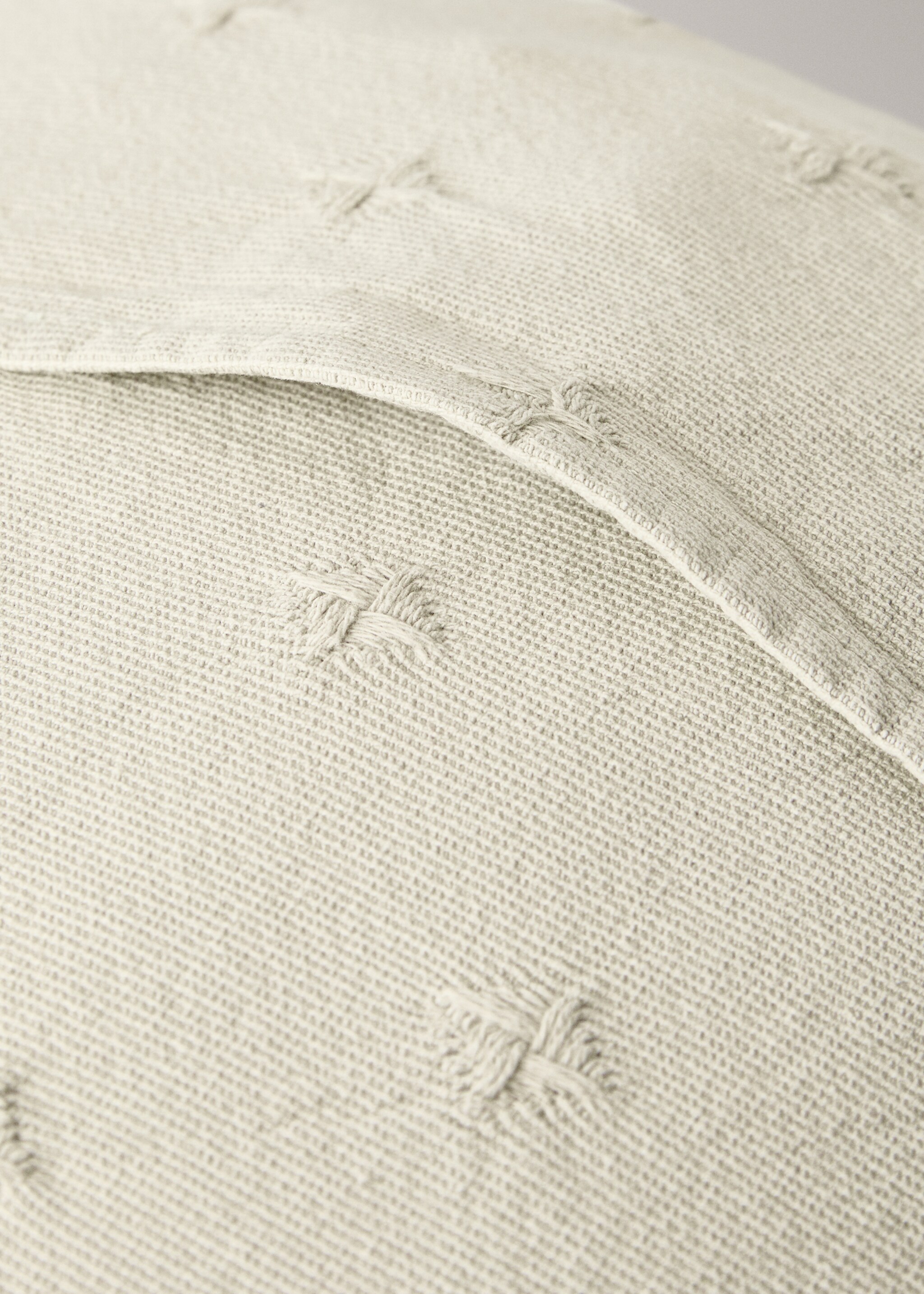 Children’s cotton jacquard cushion cover 40x40 cm - Details of the article 3, Pastel Green. Ref: 17081546-00.