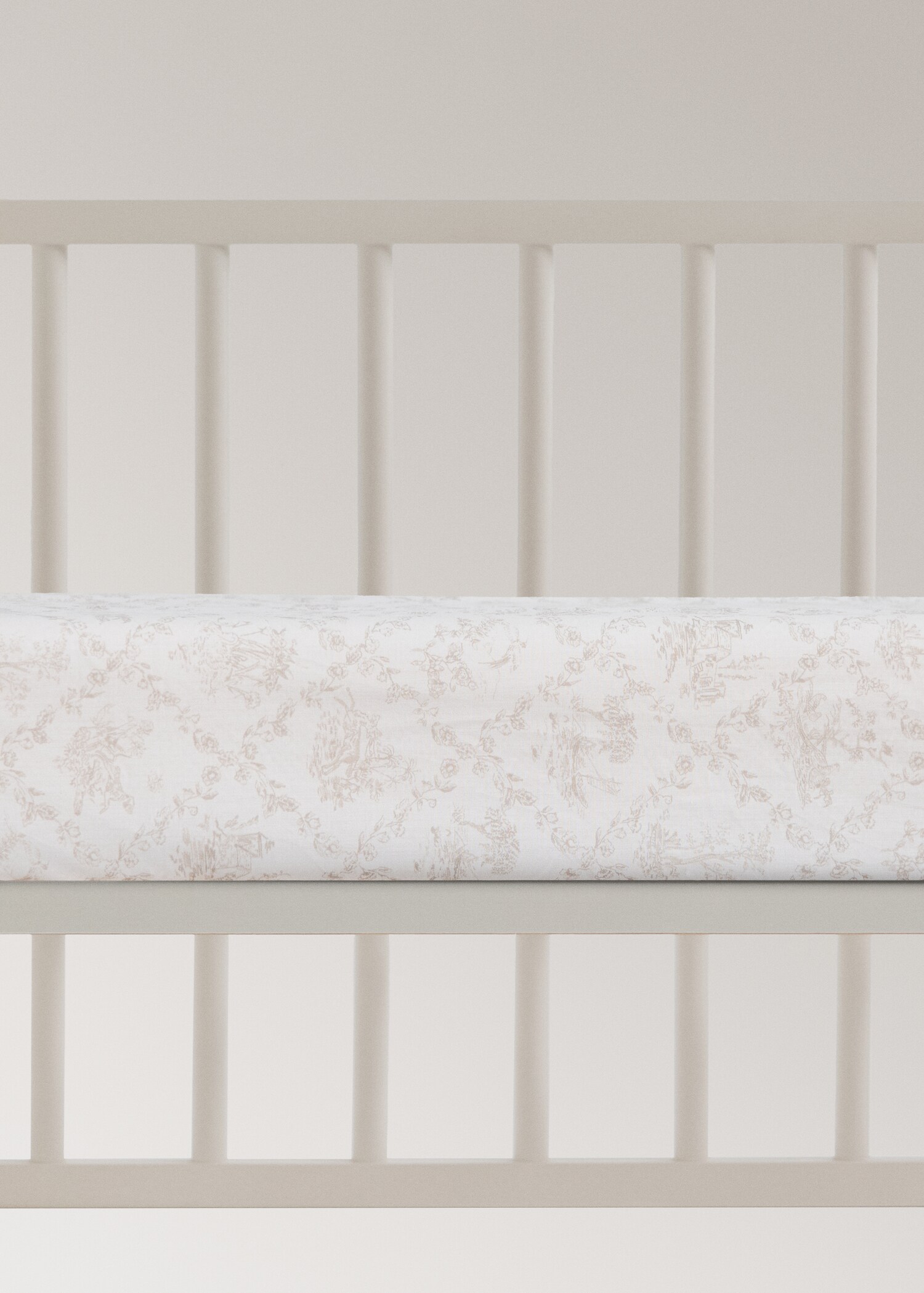 Toile-de-Jouy-Spannbettlaken für Kinderbett aus Baumwollperkal - Artikel ohne Model