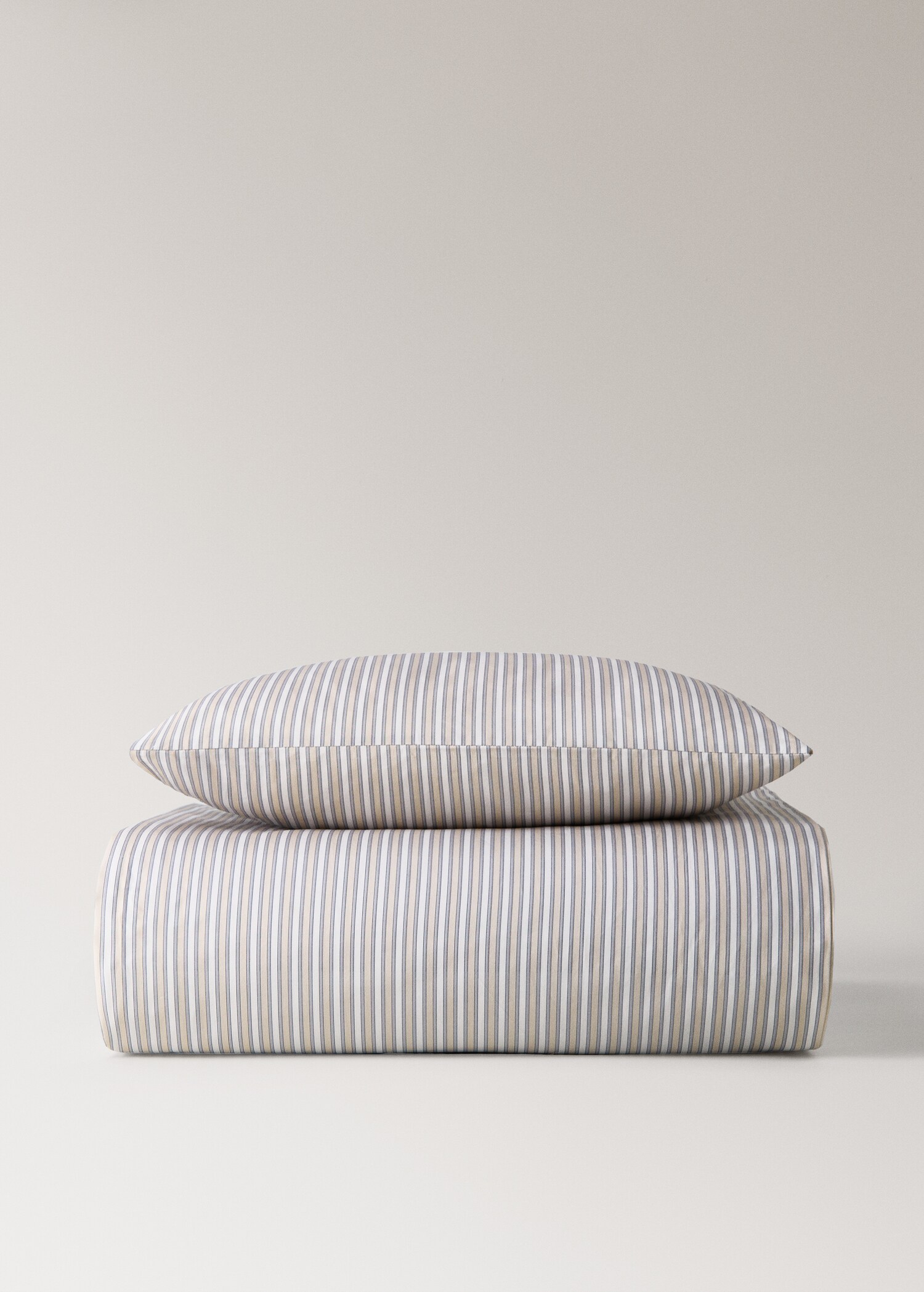 Percale cotton fine-striped duvet cover for cot - Article without model