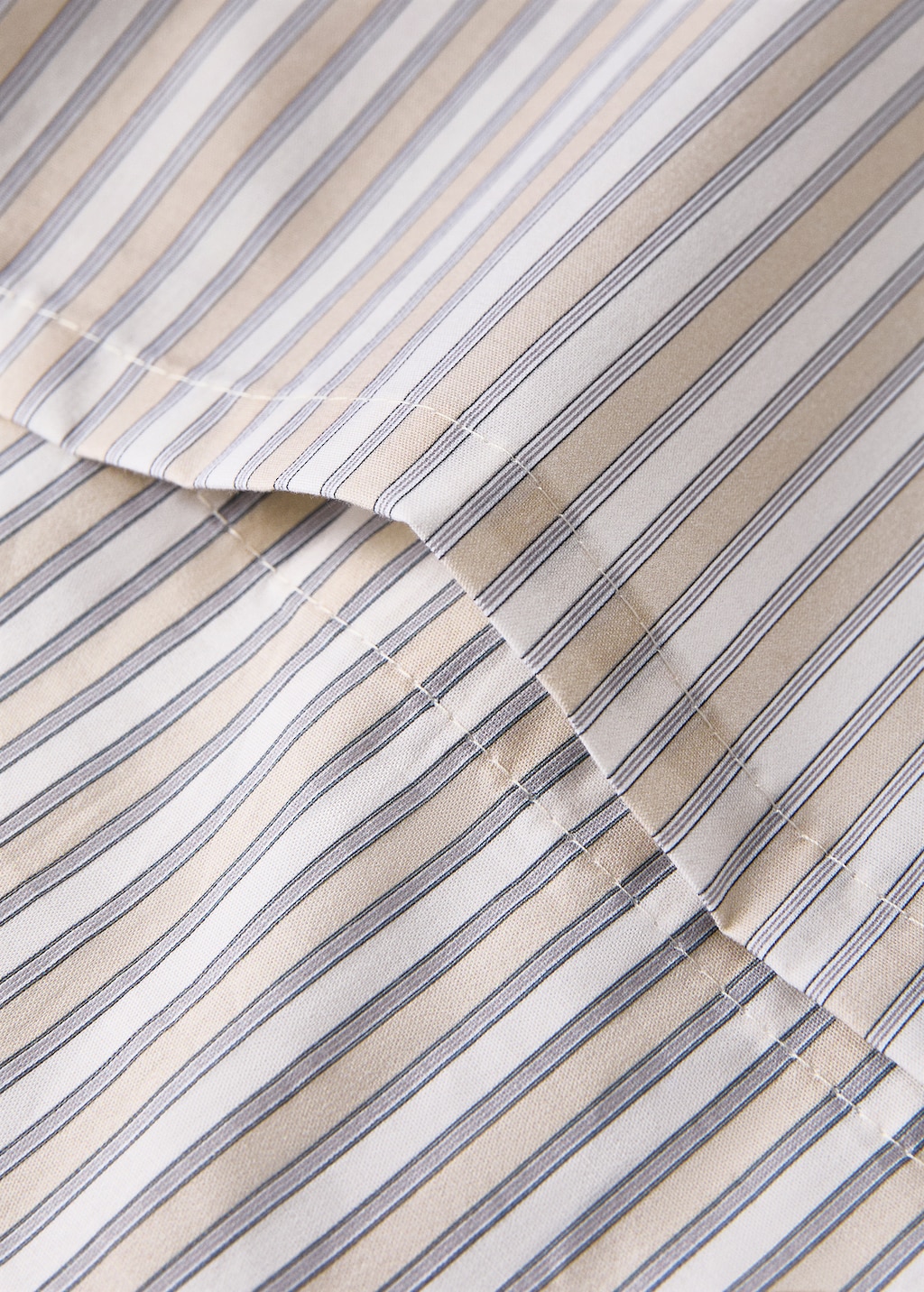 Percale cotton fine-striped duvet cover for crib
