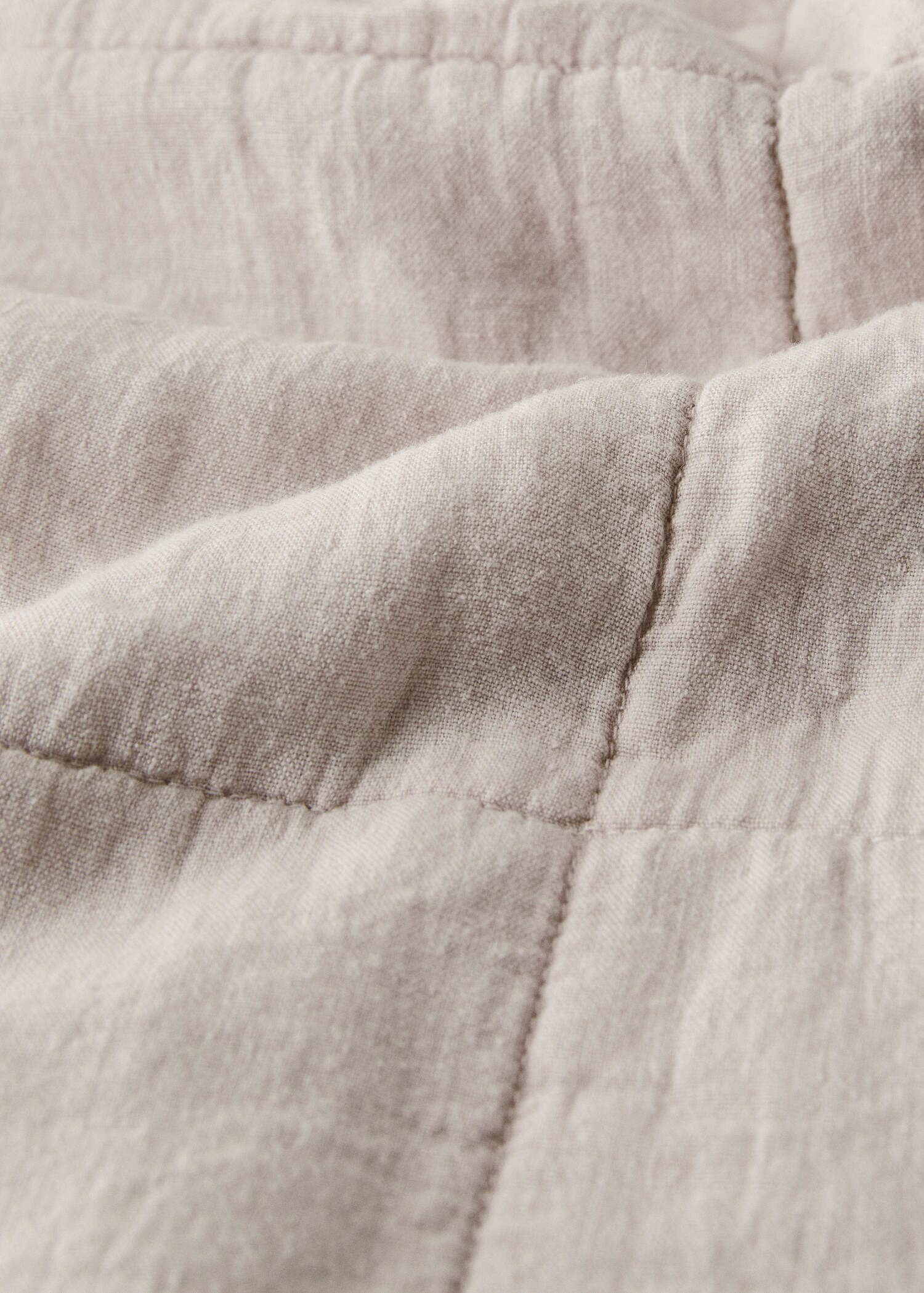 Washed linen large check bedspread for 150/160 cm bed - Details of the article 2