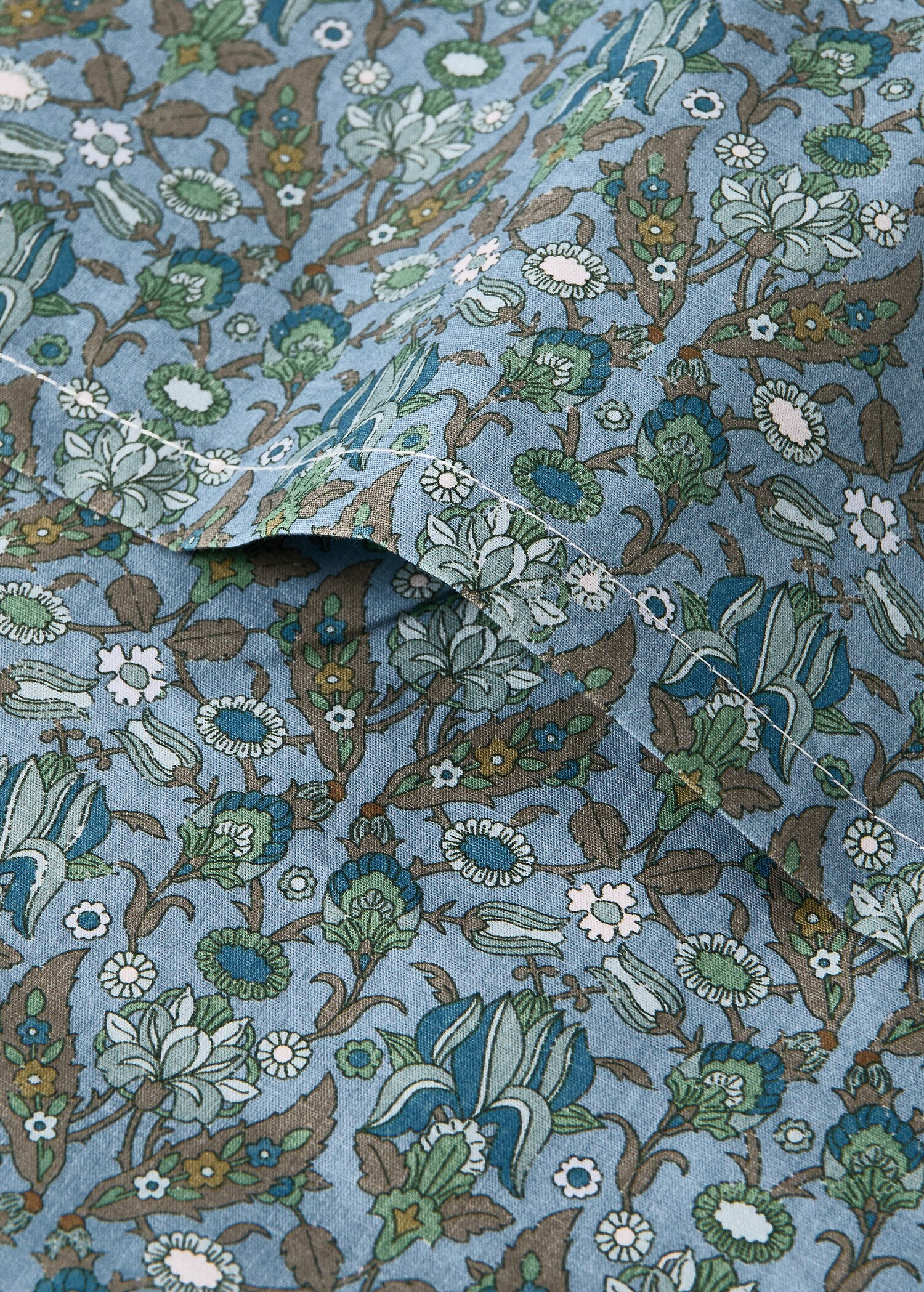 Cot bed duvet cover in small floral printed percale cotton - Details of the article 1